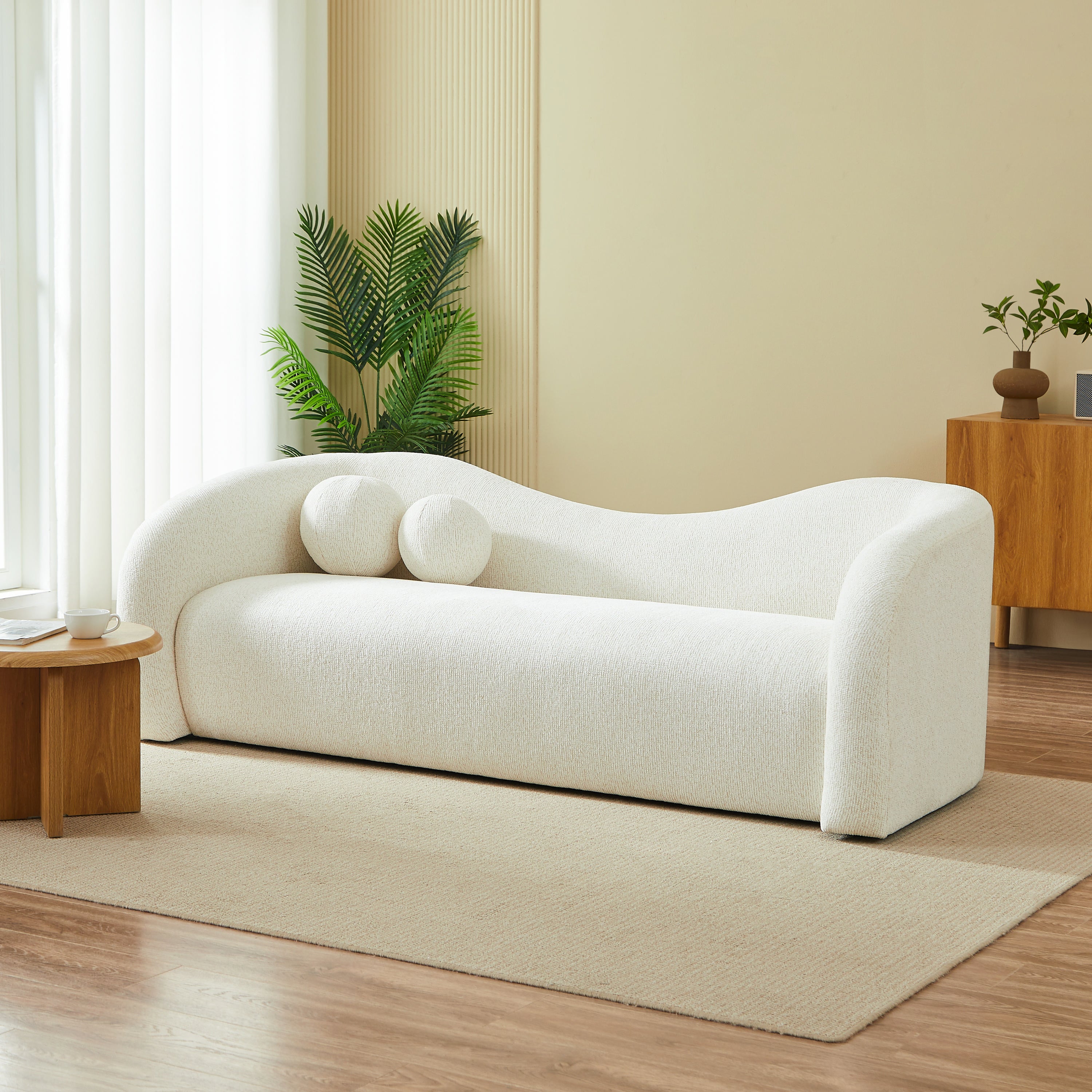 BACALA Fixed 3-Seater Sofa – Chenille Fabric Living Room Furniture