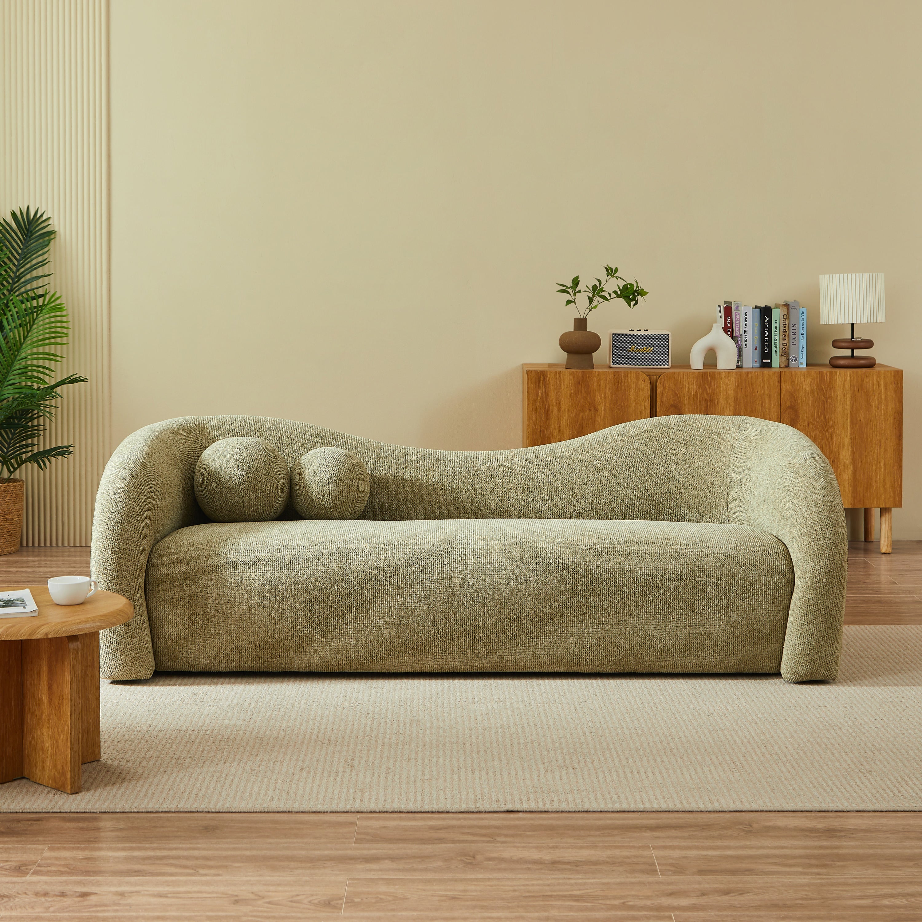 BACALA Fixed 3-Seater Sofa – Chenille Fabric Living Room Furniture