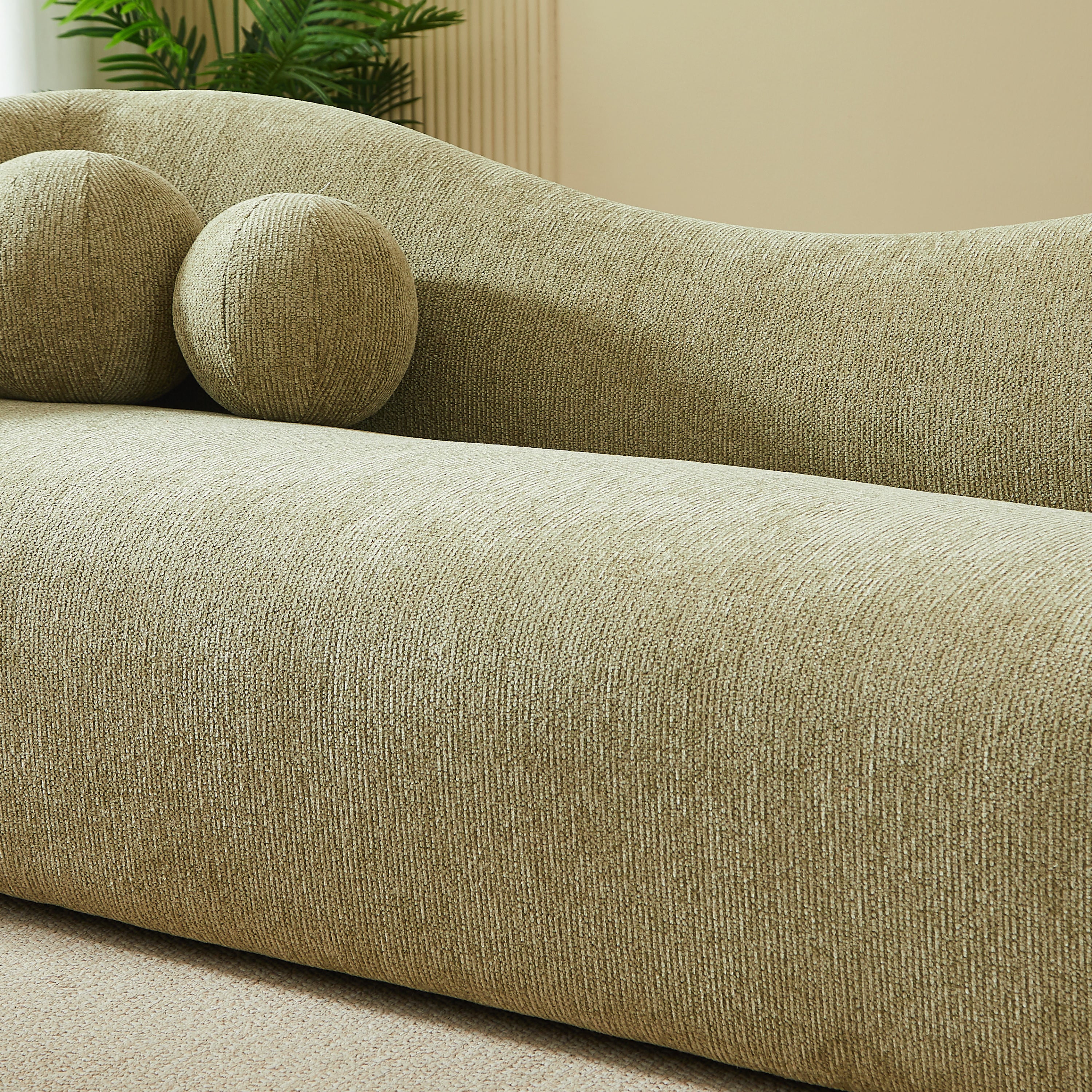 BACALA Fixed 3-Seater Sofa – Chenille Fabric Living Room Furniture