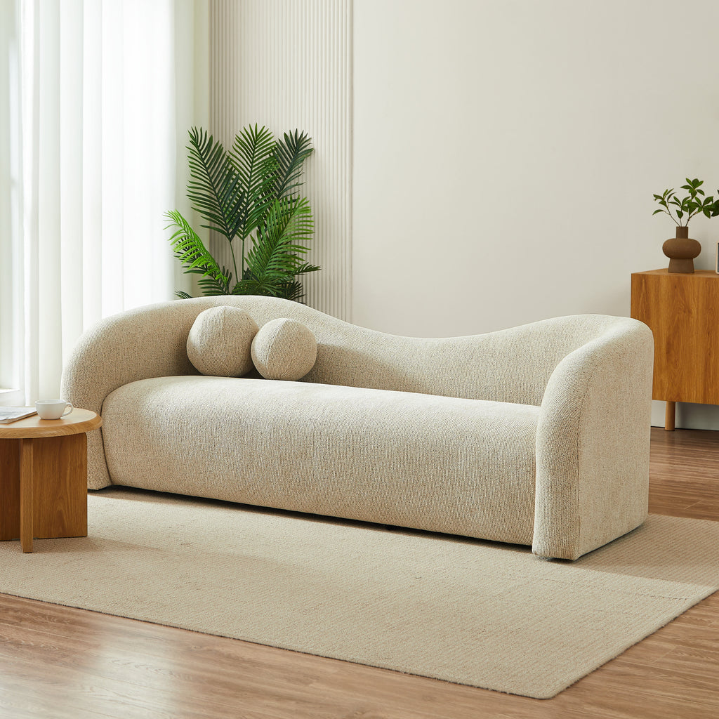 BACALA Fixed 3-Seater Sofa – Chenille Fabric Living Room Furniture