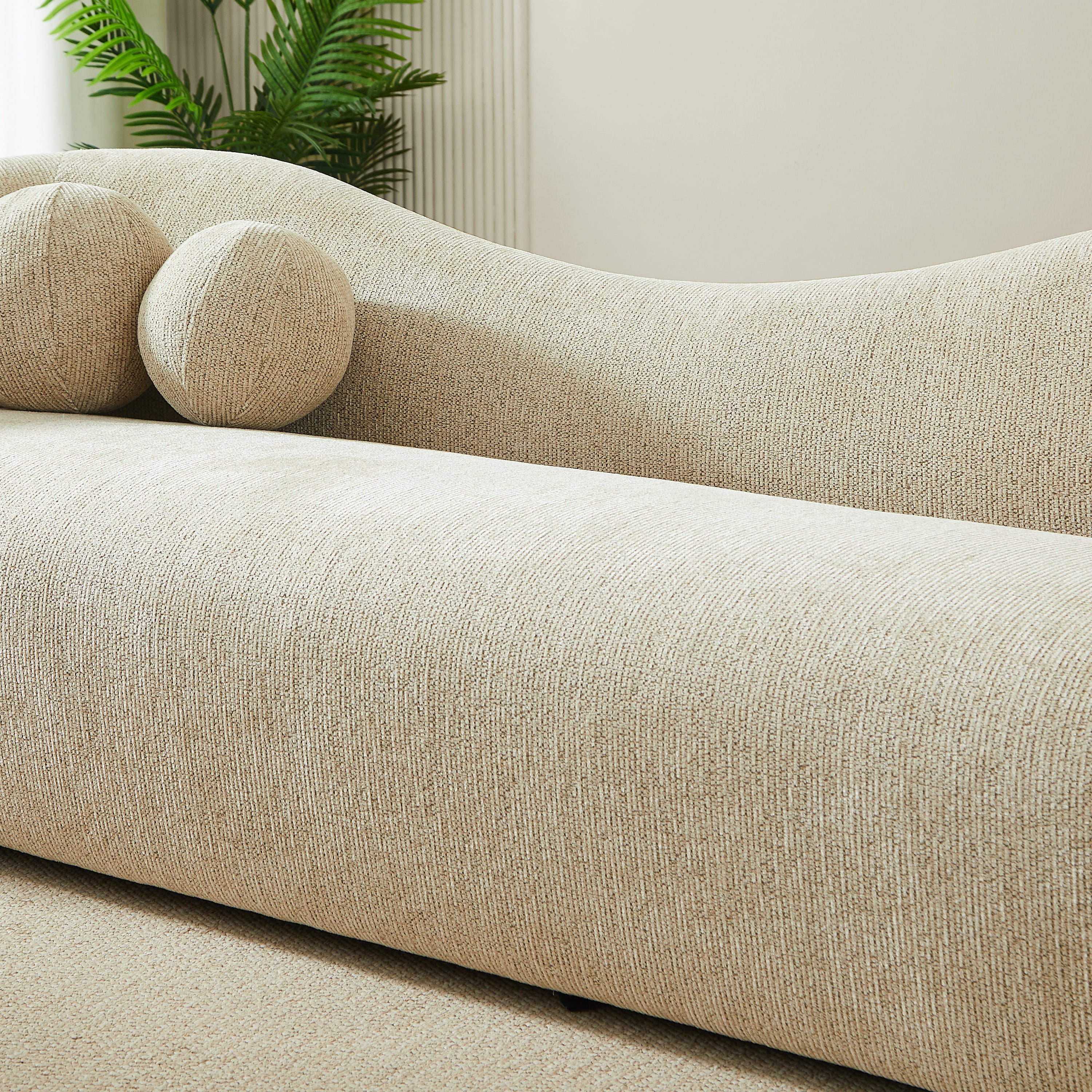 BACALA Fixed 3-Seater Sofa – Chenille Fabric Living Room Furniture