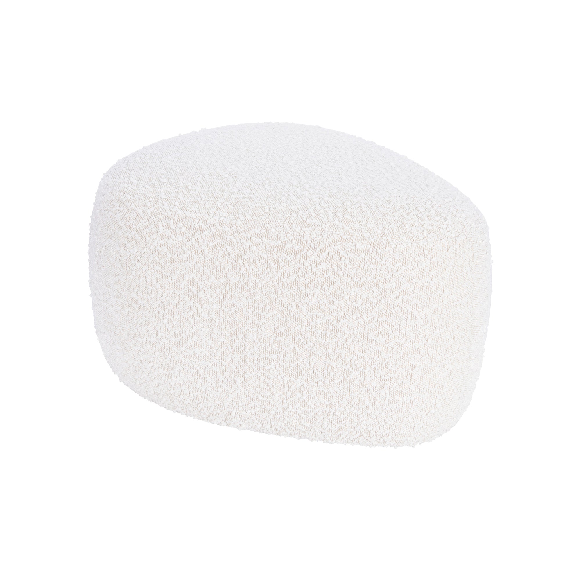 BAY Upholstered Pouf White Bouclé