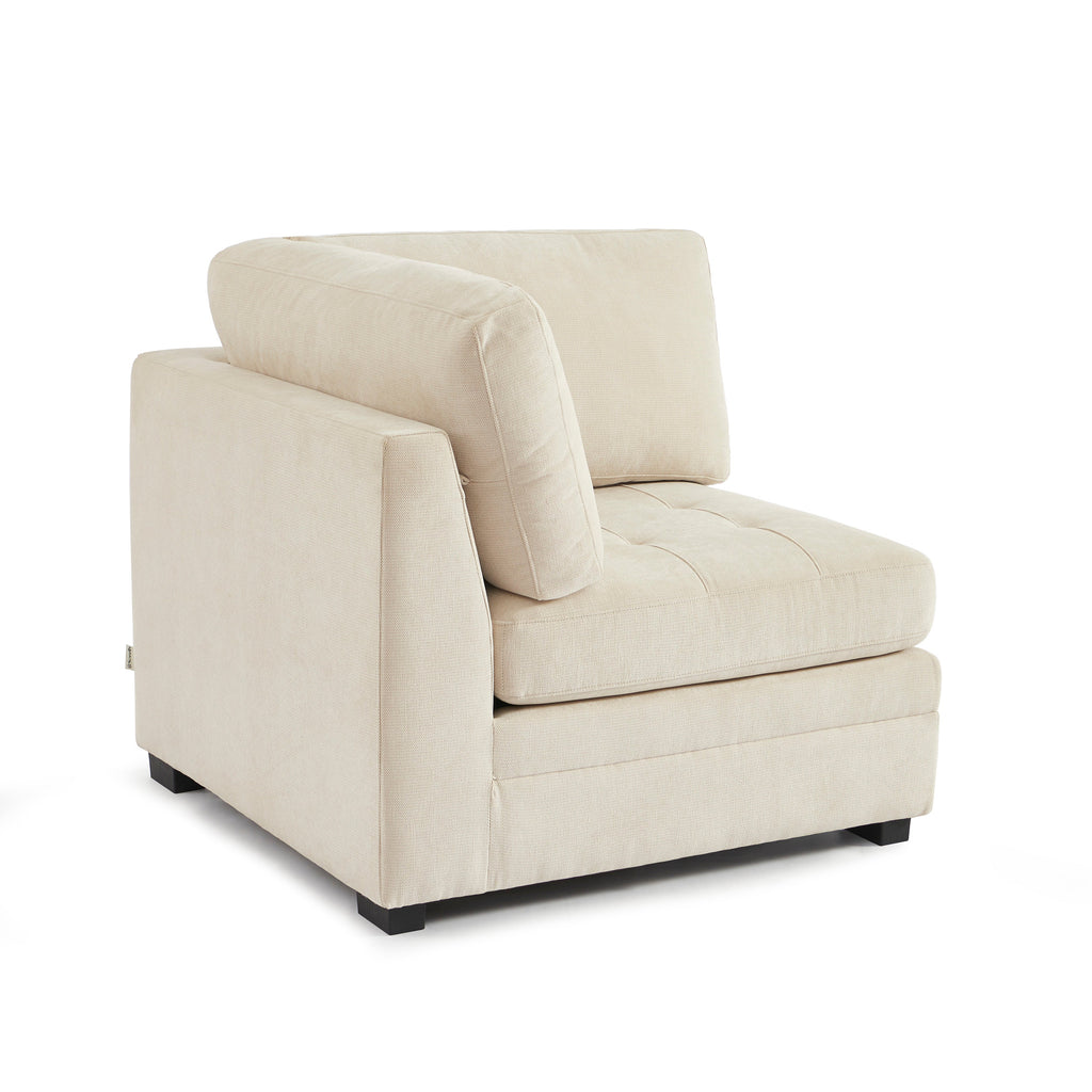 BILLIE Modular Corner Armchair in Chenille Fabric – Beige