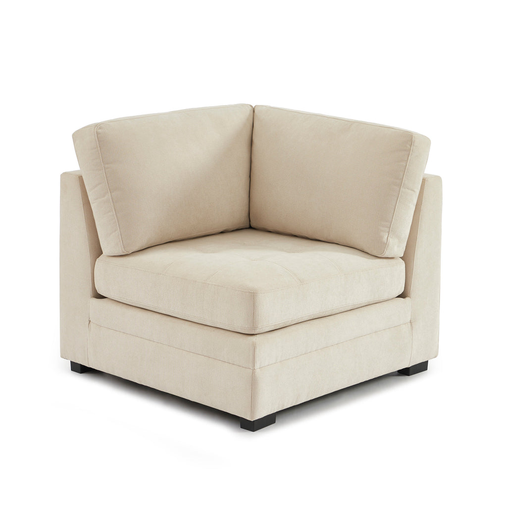 BILLIE Modular Corner Armchair in Chenille Fabric – Beige