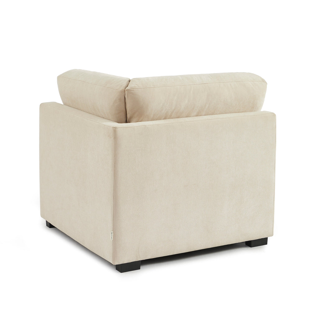 BILLIE Modular Corner Armchair in Chenille Fabric – Beige