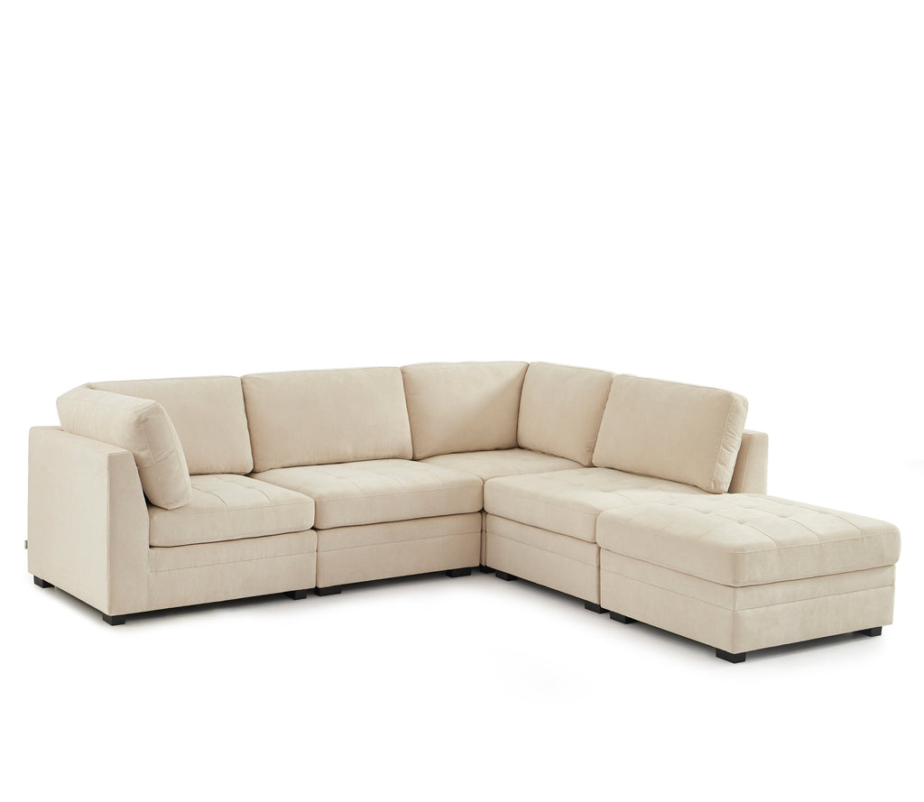 BILLIE 5-Piece Modular Sectional Sofa – Chenille Fabric Living Room Furniture