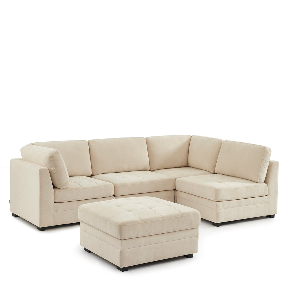 BILLIE 5-Piece Modular Sectional Sofa – Chenille Fabric Living Room Furniture