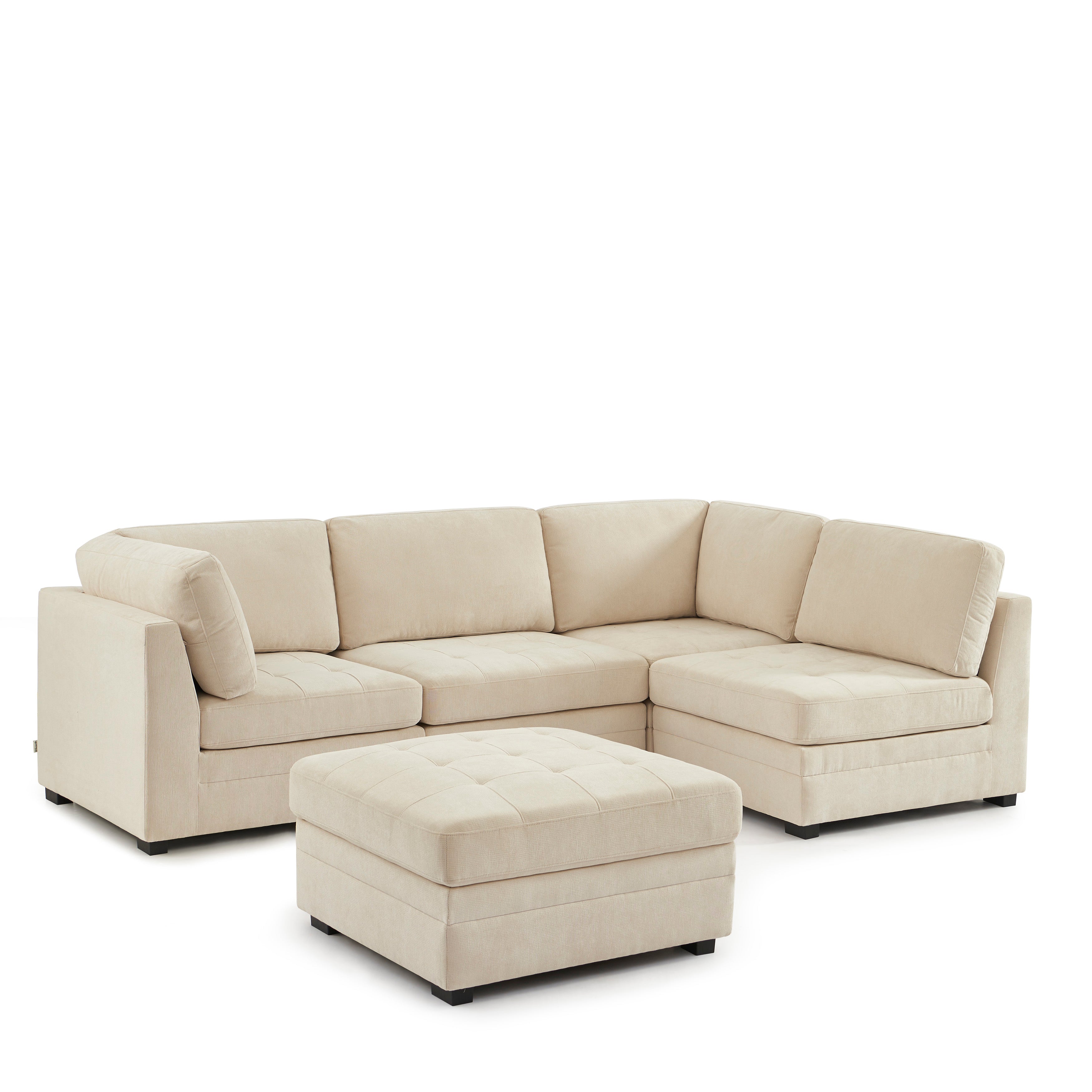BILLIE 5-Piece Modular Sectional Sofa – Chenille Fabric Living Room Furniture
