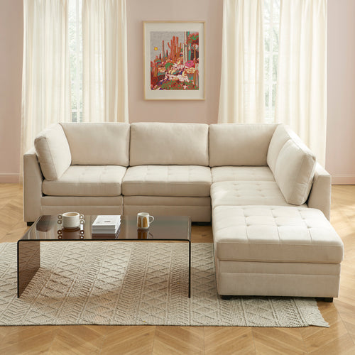 BILLIE Modular Armless Chair – Chenille Fabric Accent Seating