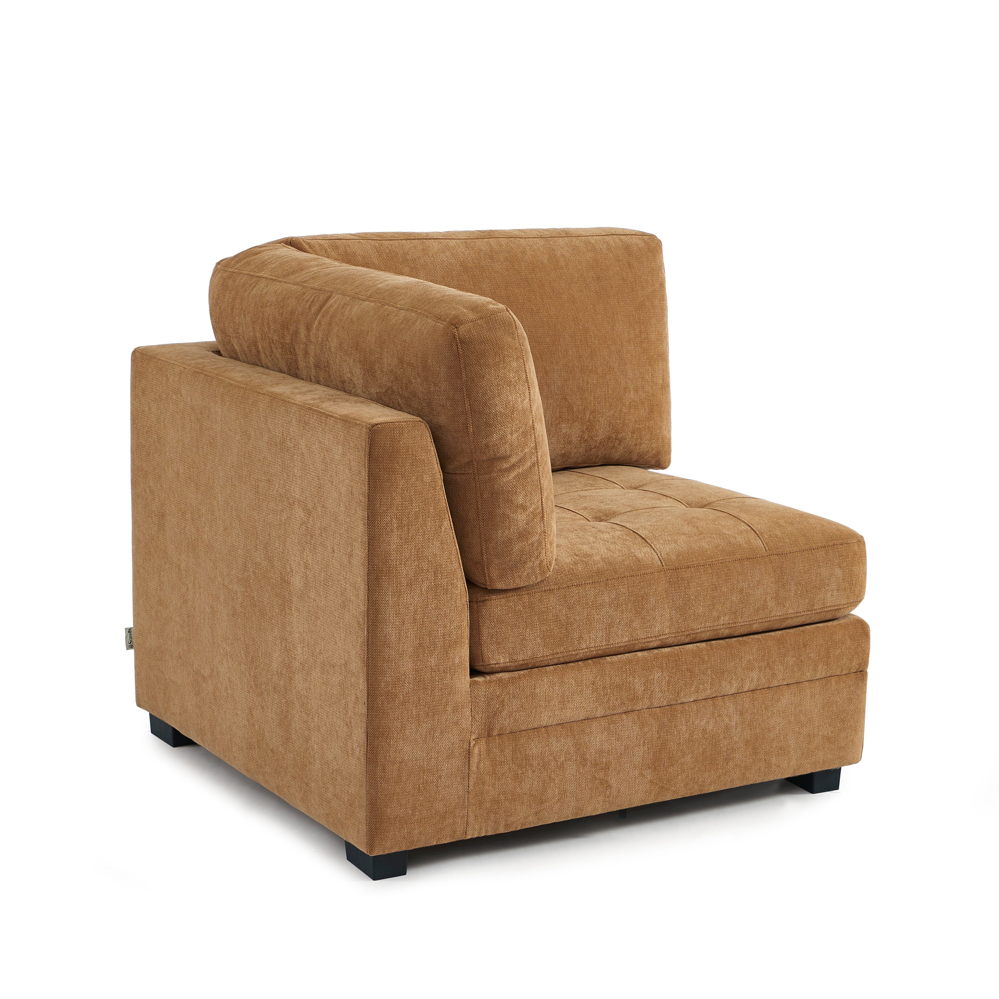 BILLIE Modular Corner Armchair in Chenille Fabric – Brown