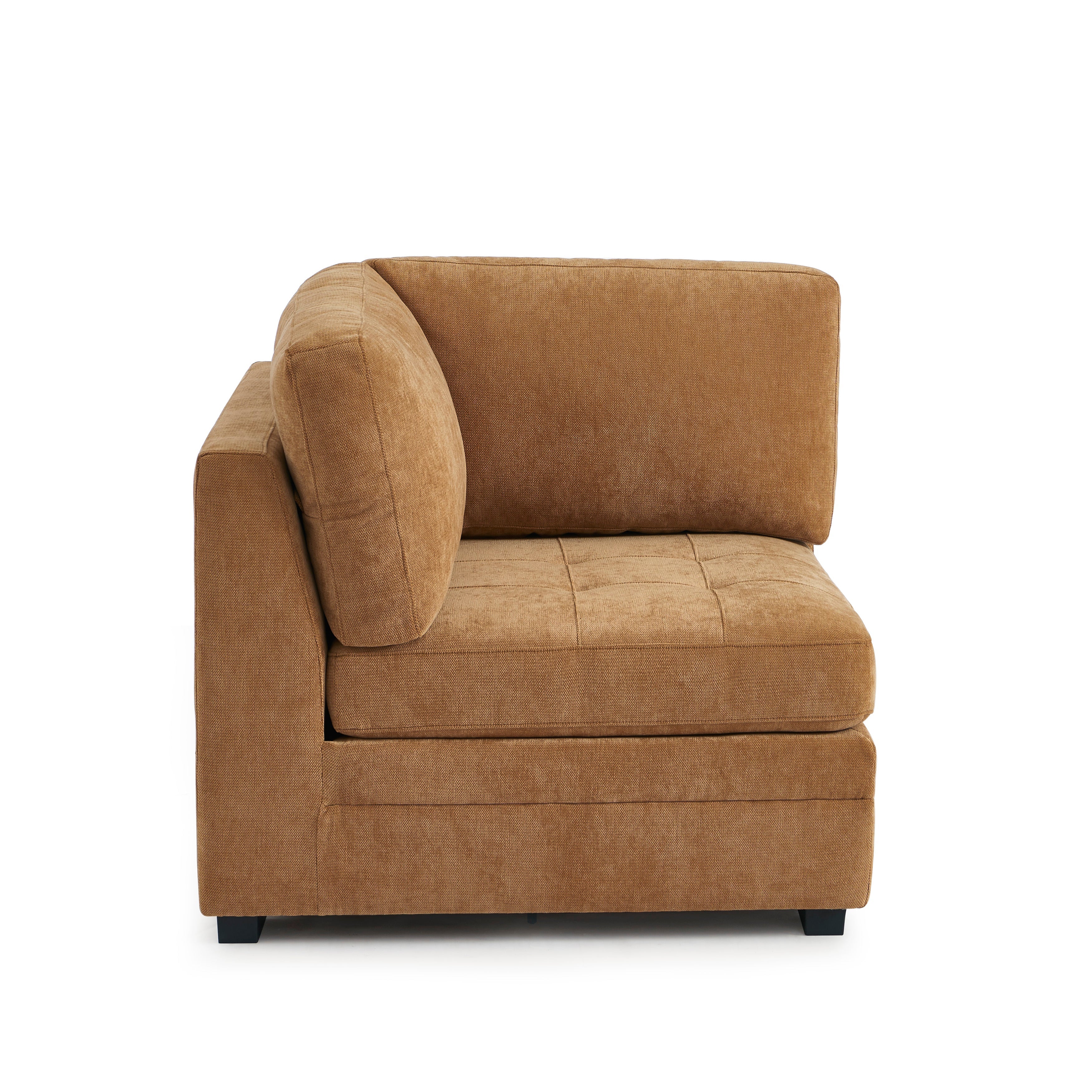 BILLIE Modular Corner Armchair in Chenille Fabric – Brown