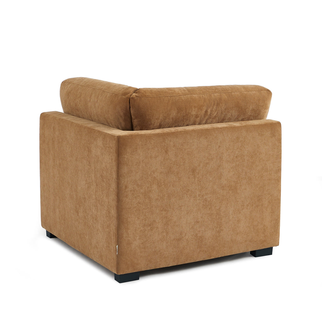 BILLIE Modular Corner Armchair in Chenille Fabric – Brown