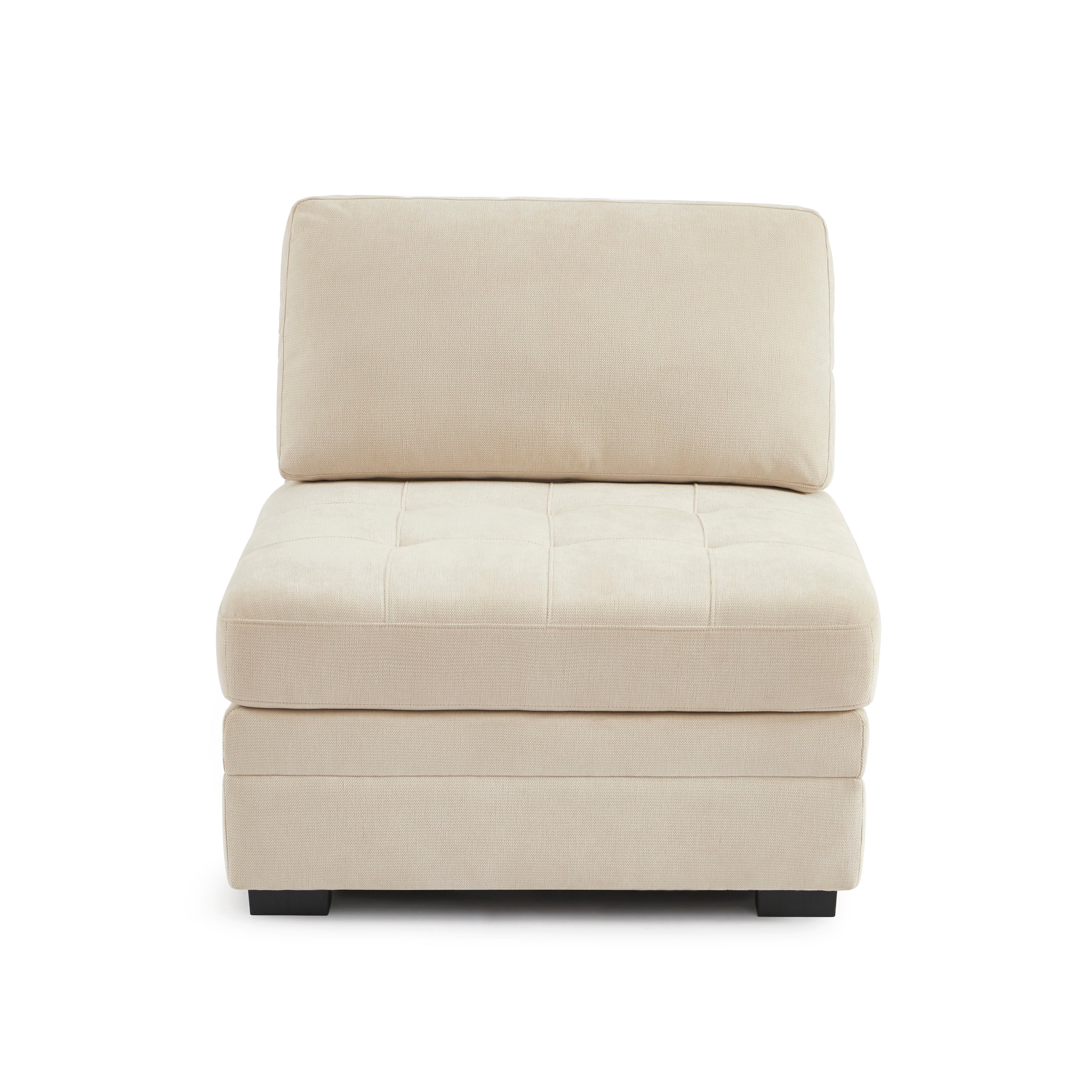 BILLIE Modular 1-Seat Armchair in Chenille Fabric – Beige