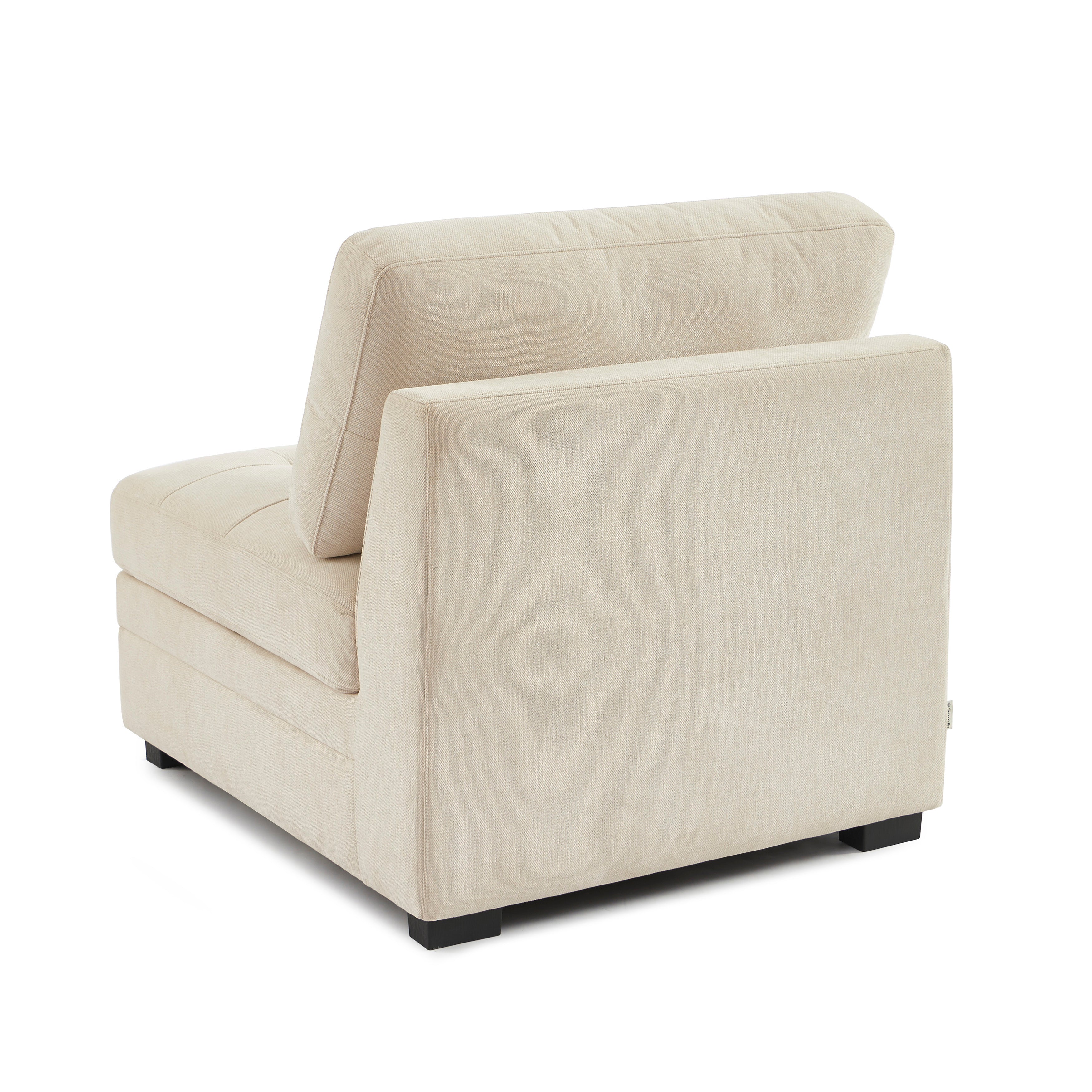BILLIE Modular 1-Seat Armchair in Chenille Fabric – Beige