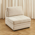BILLIE Modular 1-Seat Armchair in Chenille Fabric – Beige