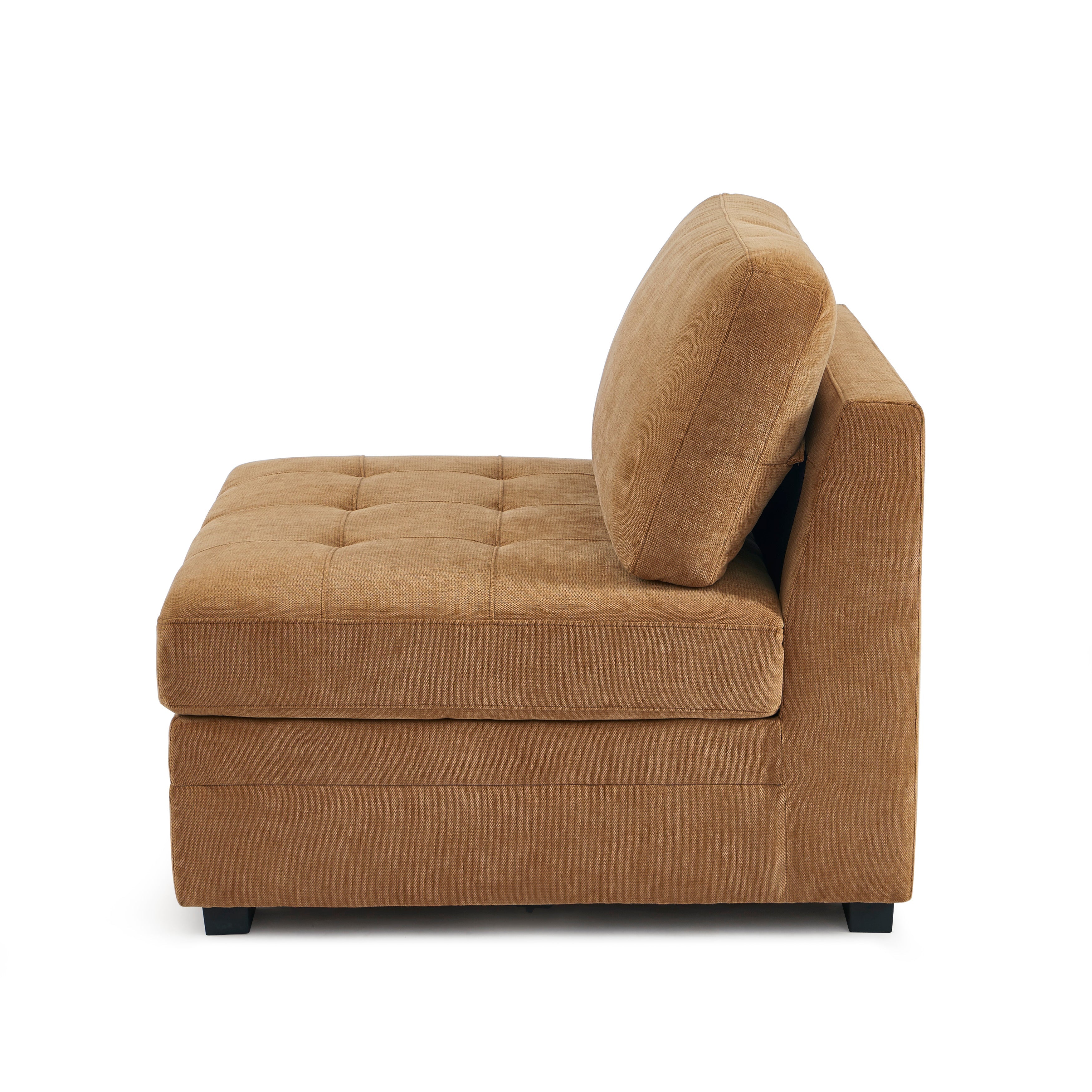 BILLIE Modular 1-Seat Armchair in Chenille Fabric – Brown