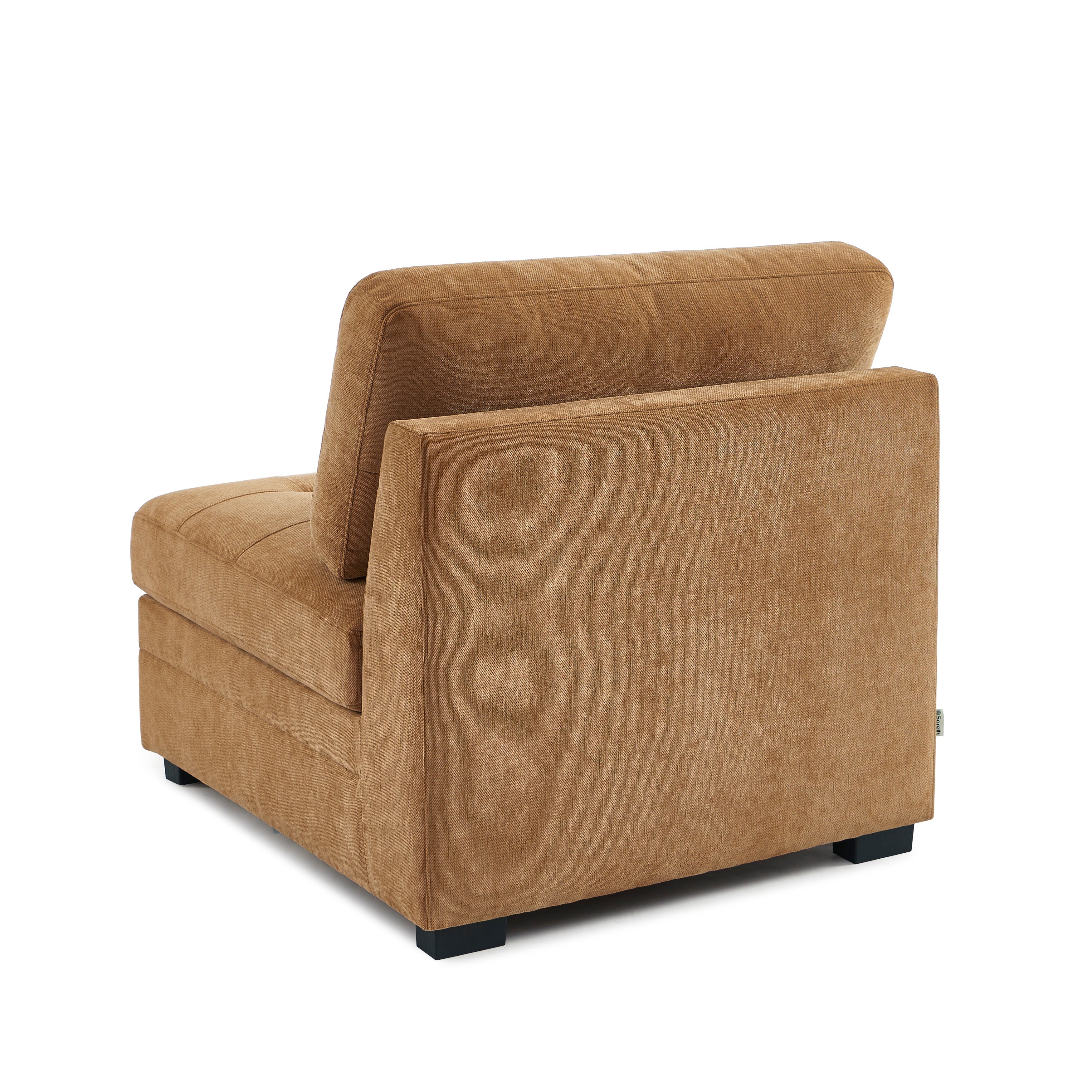 BILLIE Modular 1-Seat Armchair in Chenille Fabric – Brown