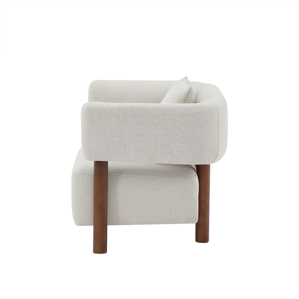 BRAZZA 1-Seater Armchair Upholstered Fabric - White