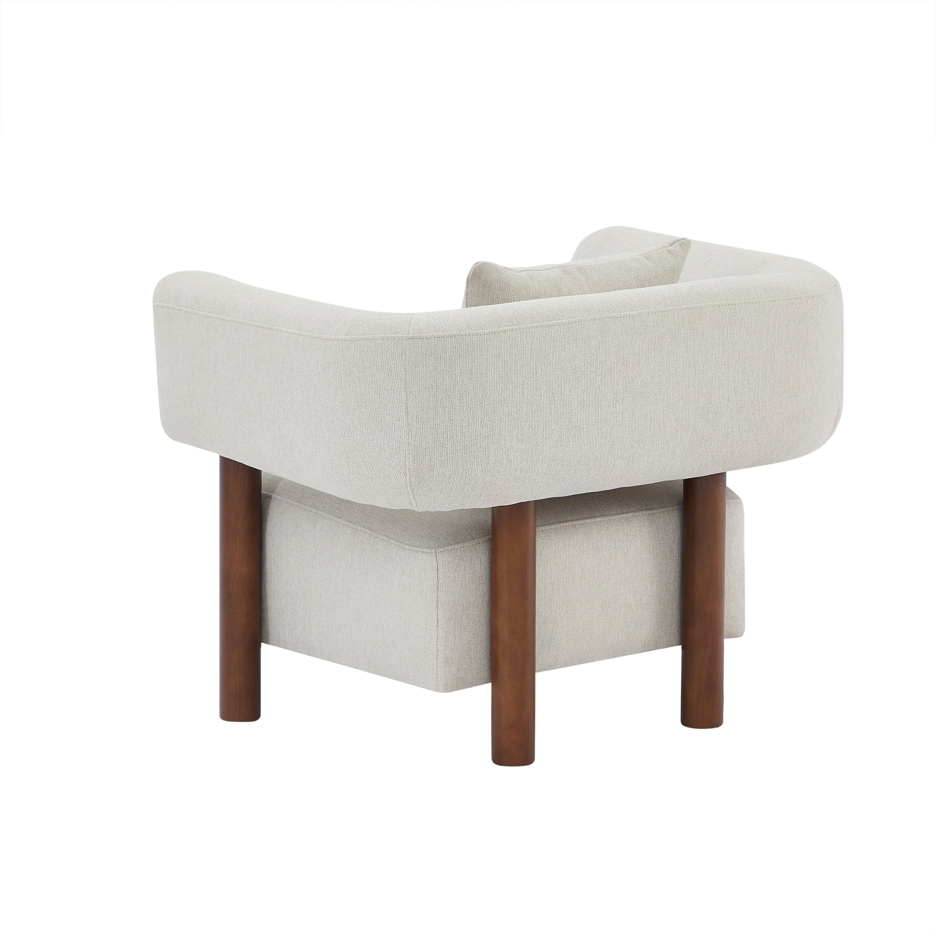 BRAZZA 1-Seater Armchair Upholstered Fabric - White