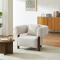 BRAZZA 1-Seater Armchair Upholstered Fabric - White