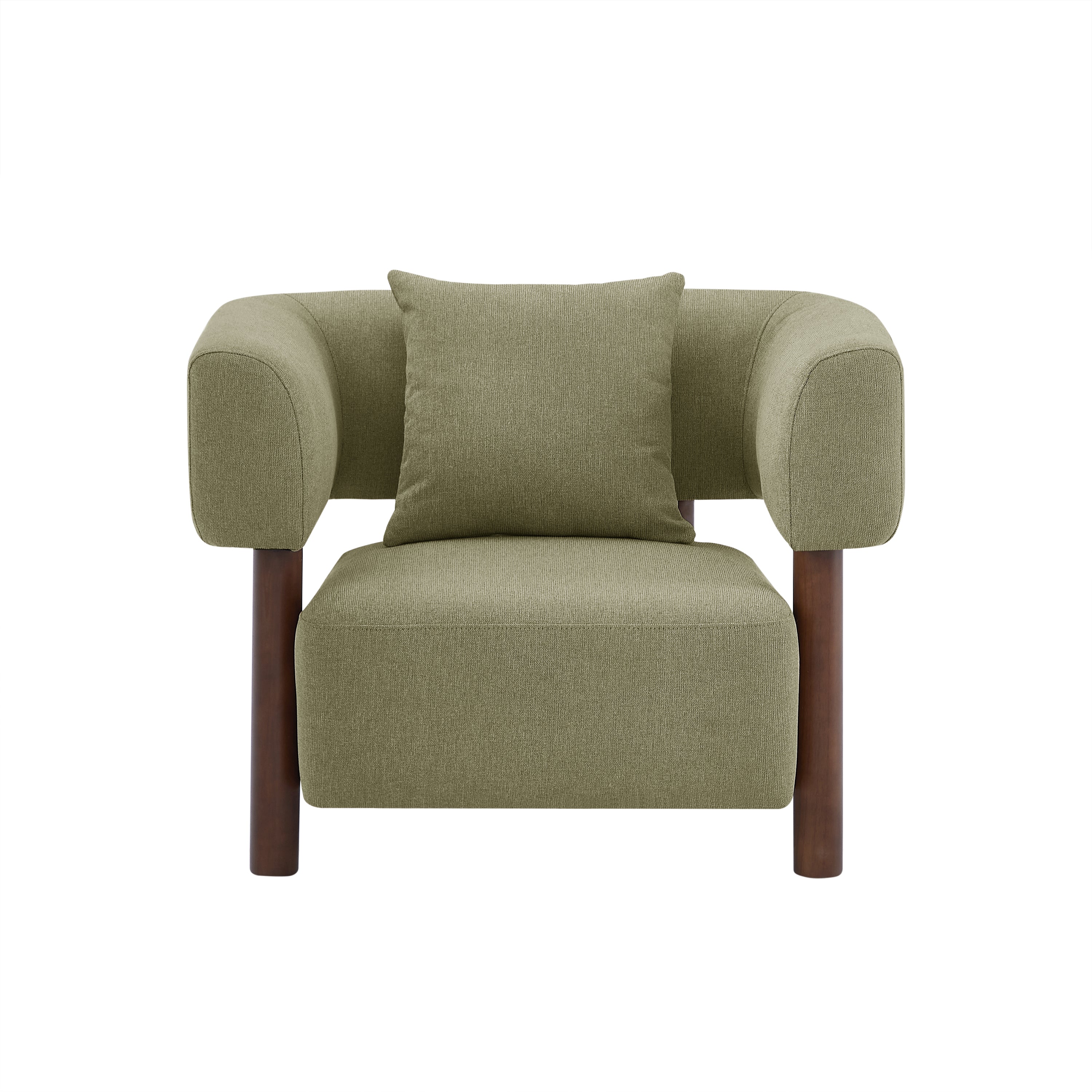 BRAZZA 1-Seater Armchair Upholstered Fabric - Green