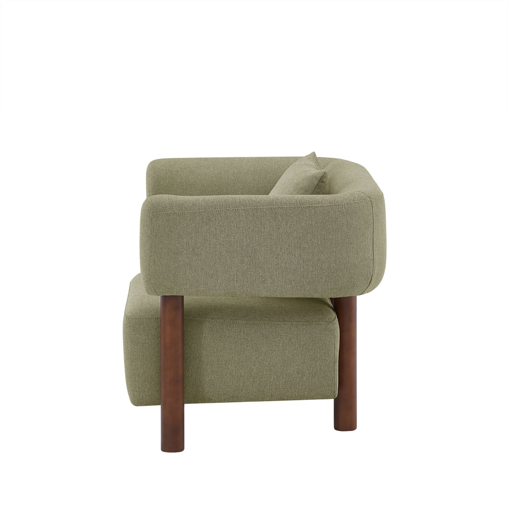 BRAZZA 1-Seater Armchair Upholstered Fabric - Green