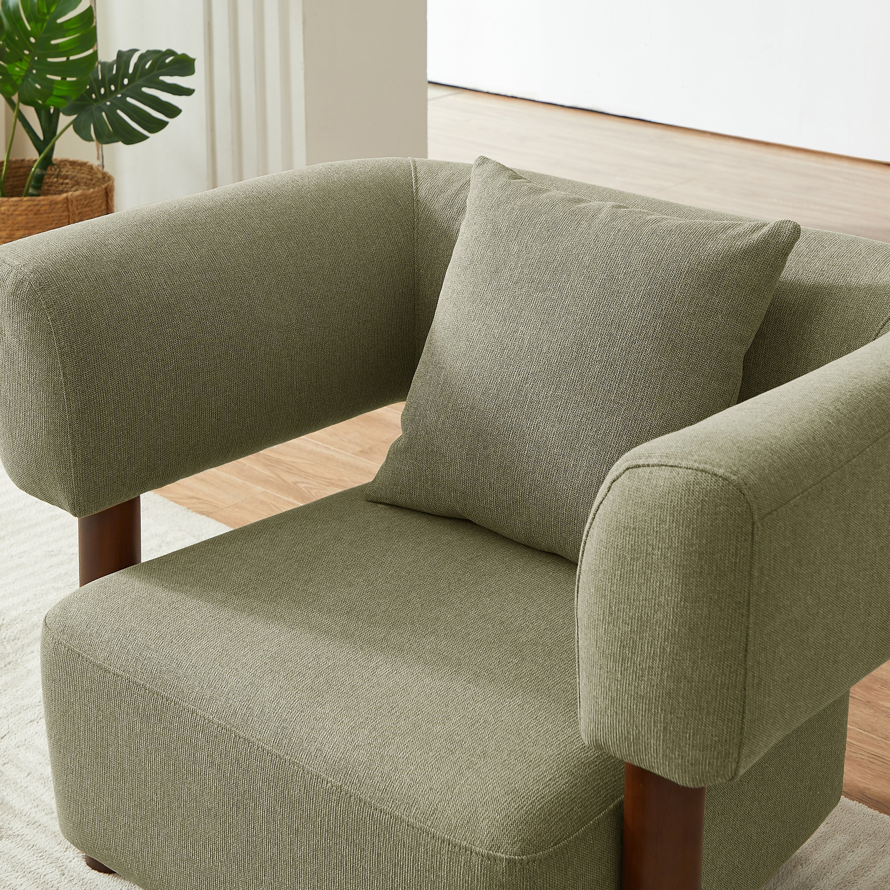 BRAZZA 1-Seater Armchair Upholstered Fabric - Green