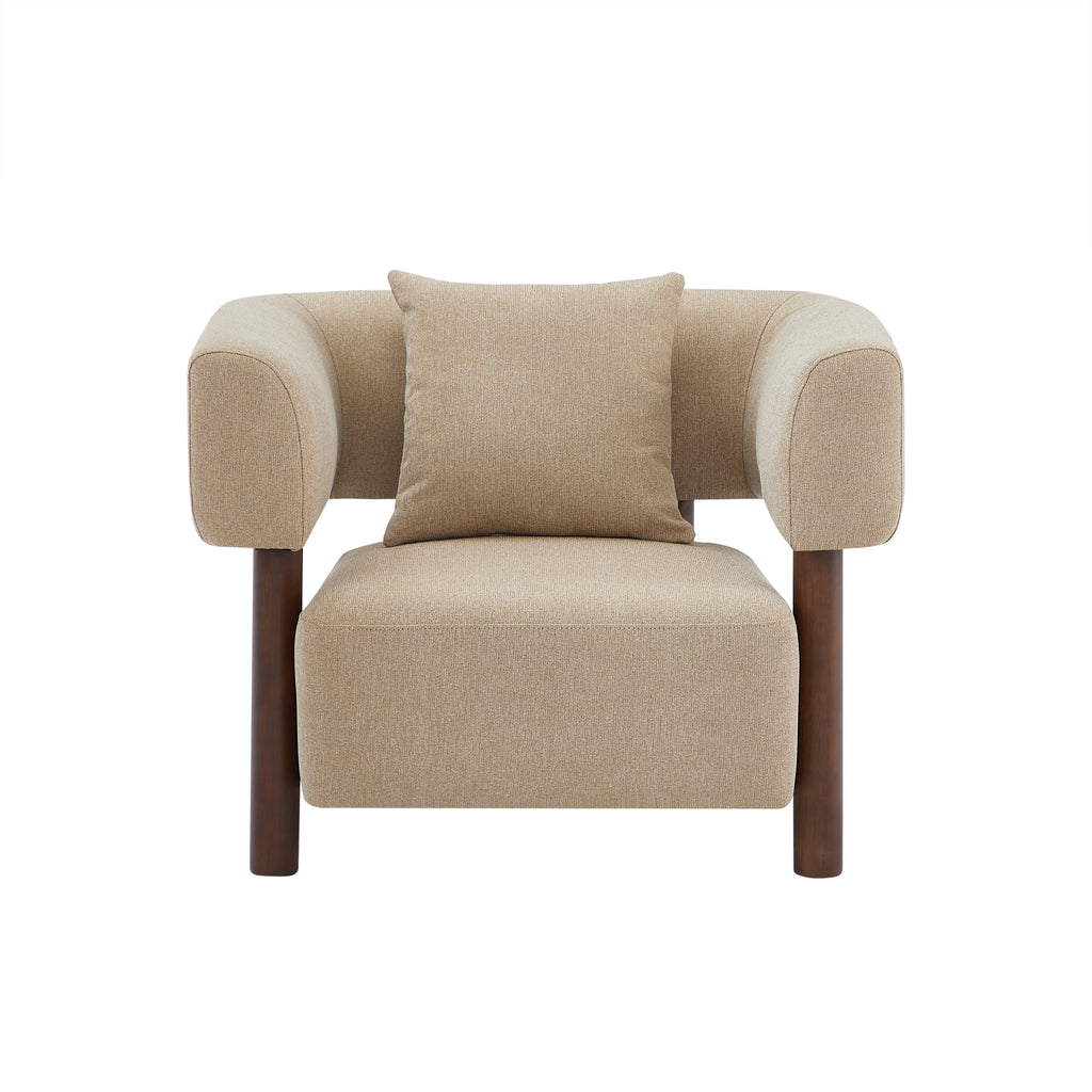 BRAZZA 1-Seater Armchair Upholstered Fabric - Beige
