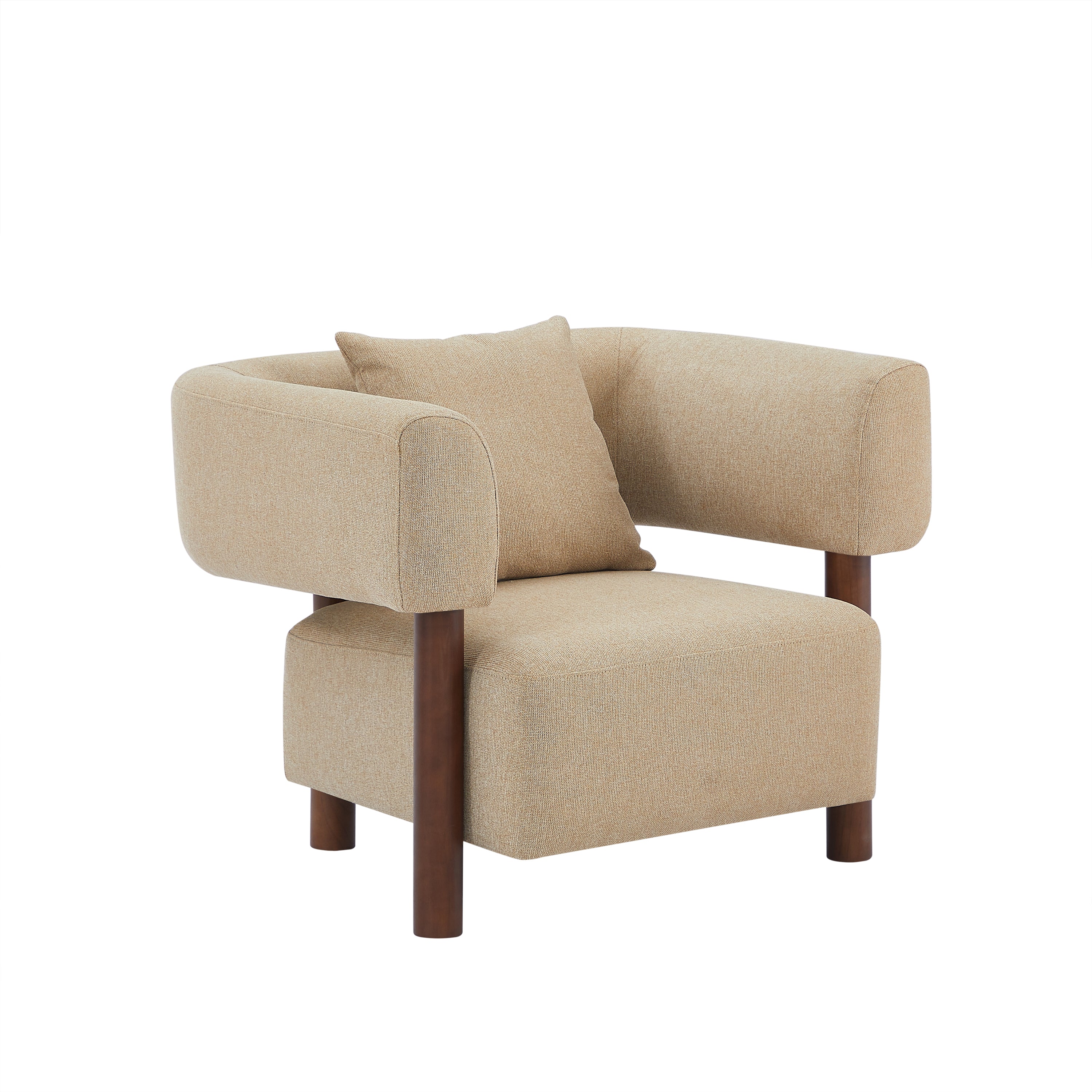 BRAZZA 1-Seater Armchair Upholstered Fabric - Beige
