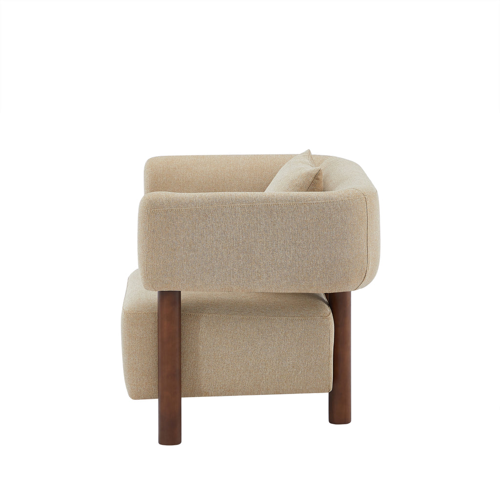 BRAZZA 1-Seater Armchair Upholstered Fabric - Beige
