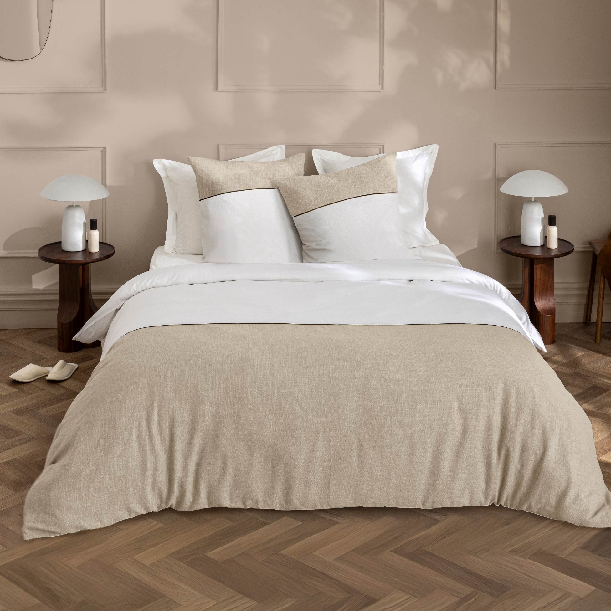 BROLE Duvet Cover Set White 94" x 87" (3-Piece Set)