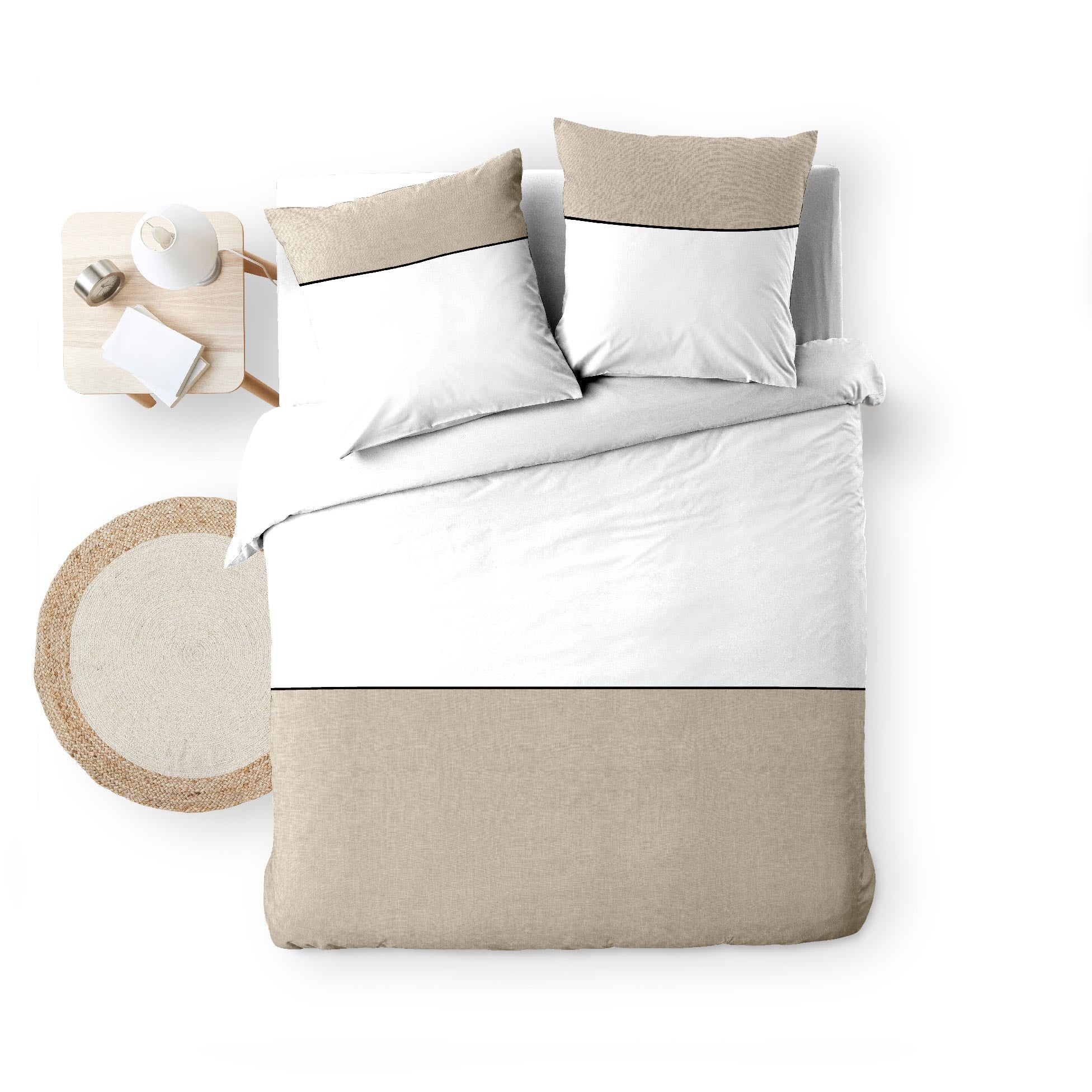 BROLE Duvet Cover Set White 94" x 87" (3-Piece Set)