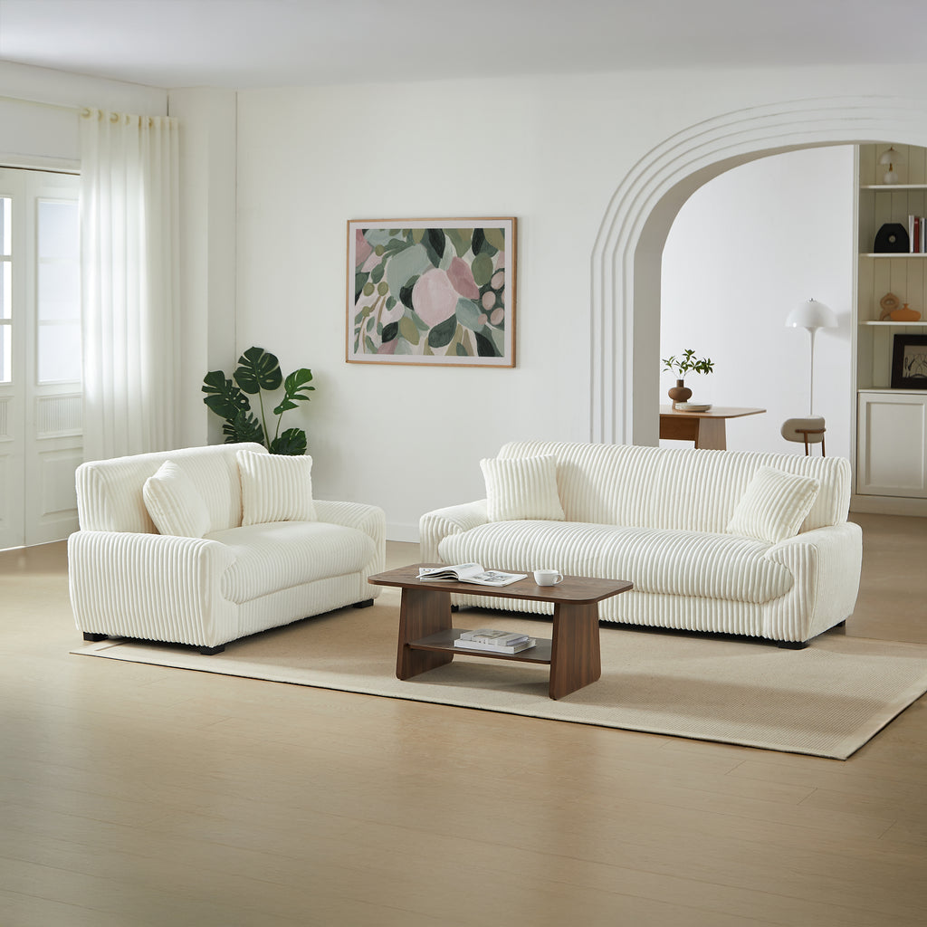 ADEA 3-Seater & 2-Seater Sofa Set – Corduroy Velvet Living Room Furniture