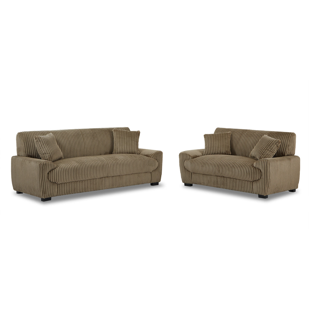 ADEA 3-Seater & 2-Seater Sofa Set – Corduroy Velvet Living Room Furniture