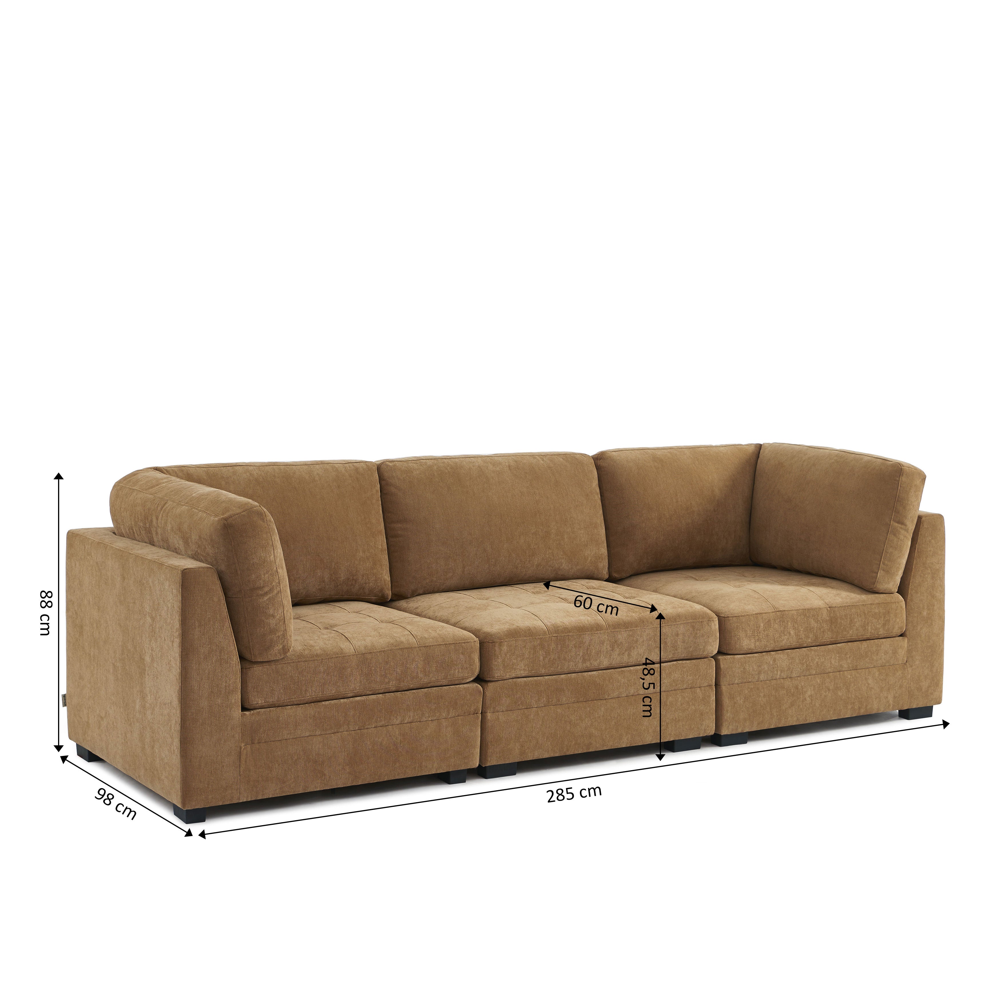 Billie Sofa 3 seater - Brown