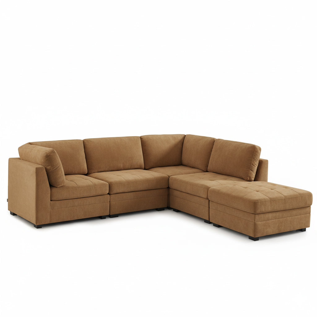 BILLIE 5-Piece Modular Sectional Sofa – Chenille Fabric Living Room Furniture