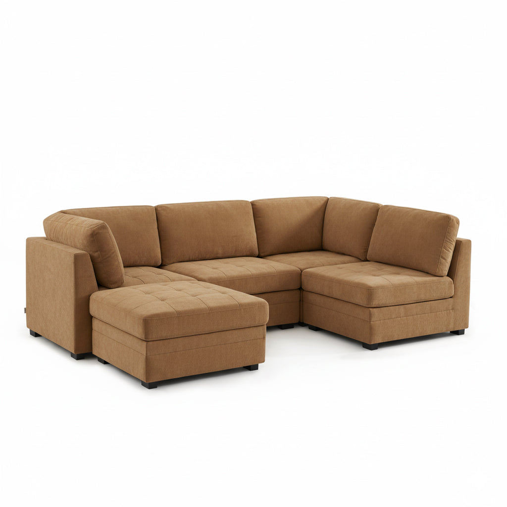 BILLIE 5-Piece Modular Sectional Sofa – Chenille Fabric Living Room Furniture