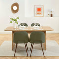 Dining Set Lango Oak and 4 Elisabeth Fabric Green Chairs – Green