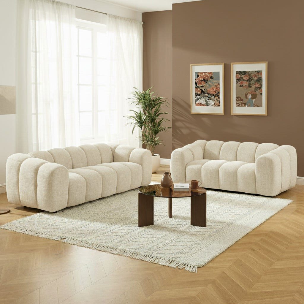 SUNNY 3-Seater & 2-Seater Sofa Set - BEIGE