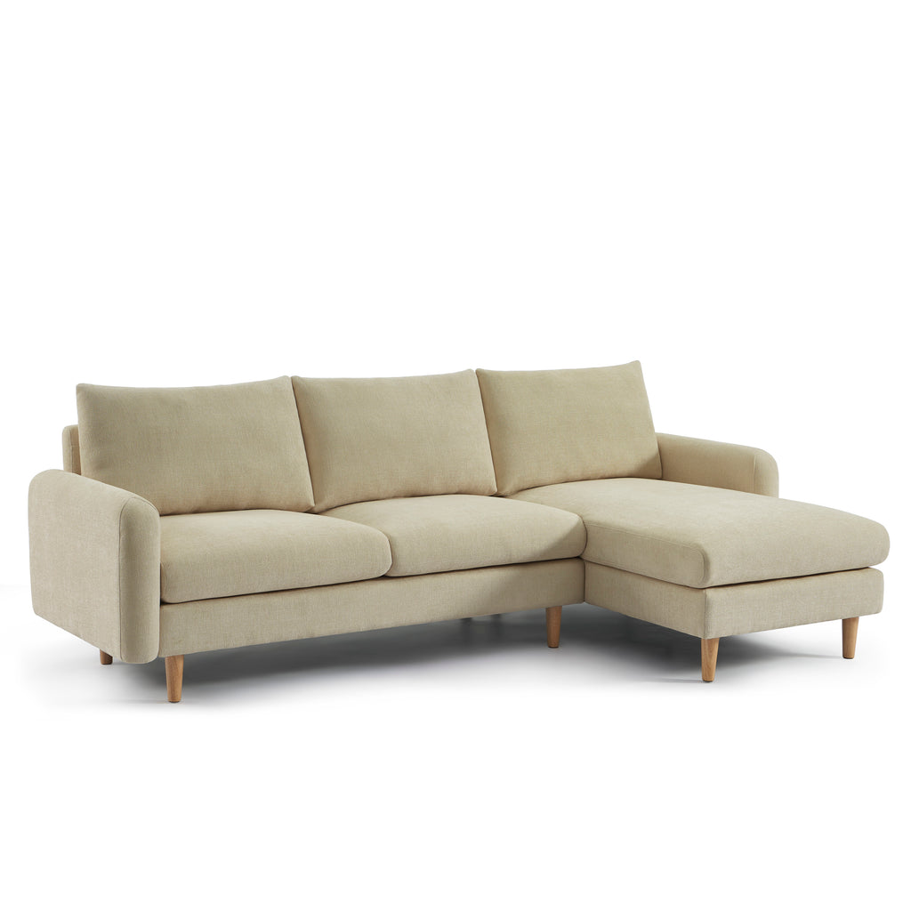 CALIBA Reversible Sectional Sofa – Chenille Fabric 4-Seater Living Room Furniture