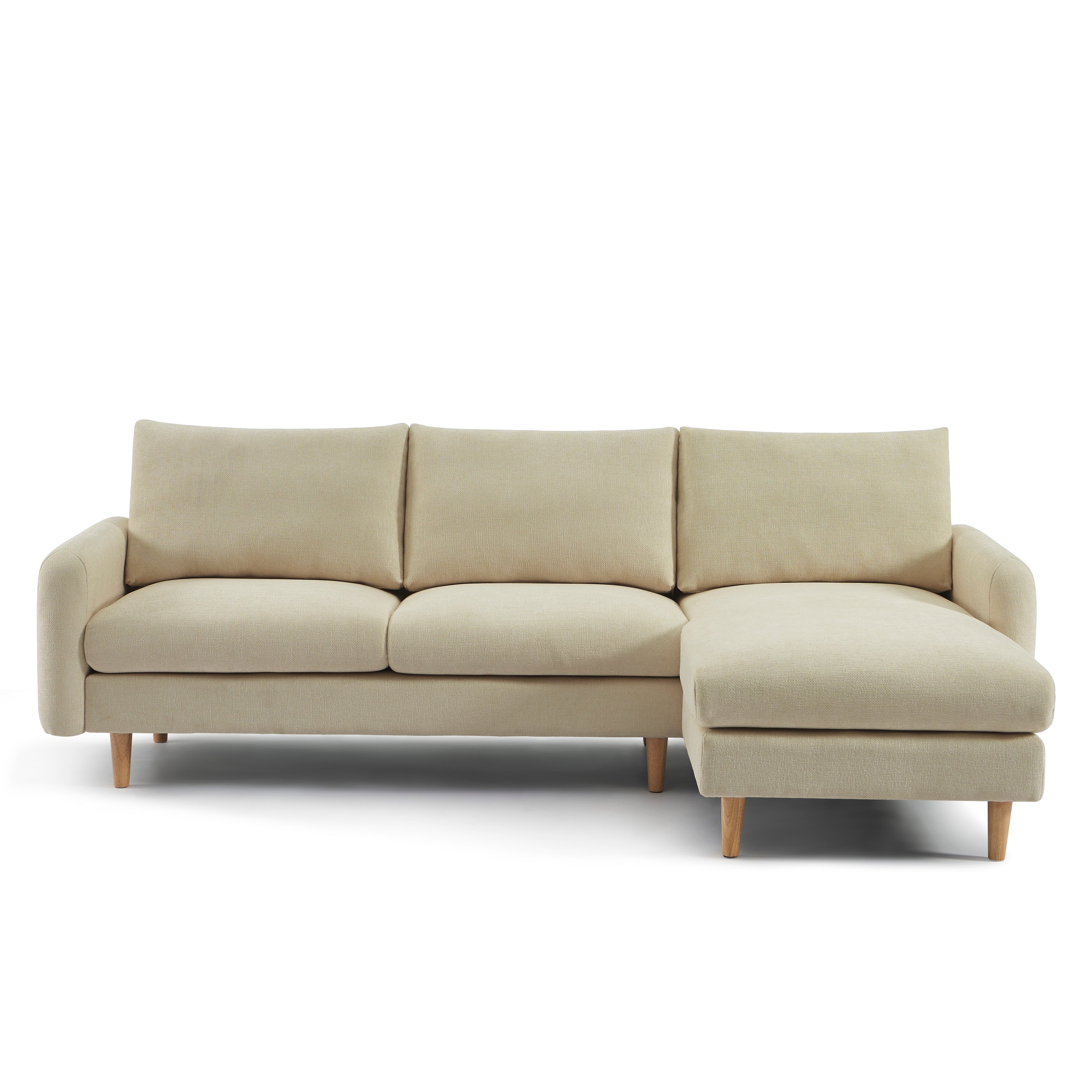 CALIBA Reversible Sectional Sofa – Chenille Fabric 4-Seater Living Room Furniture