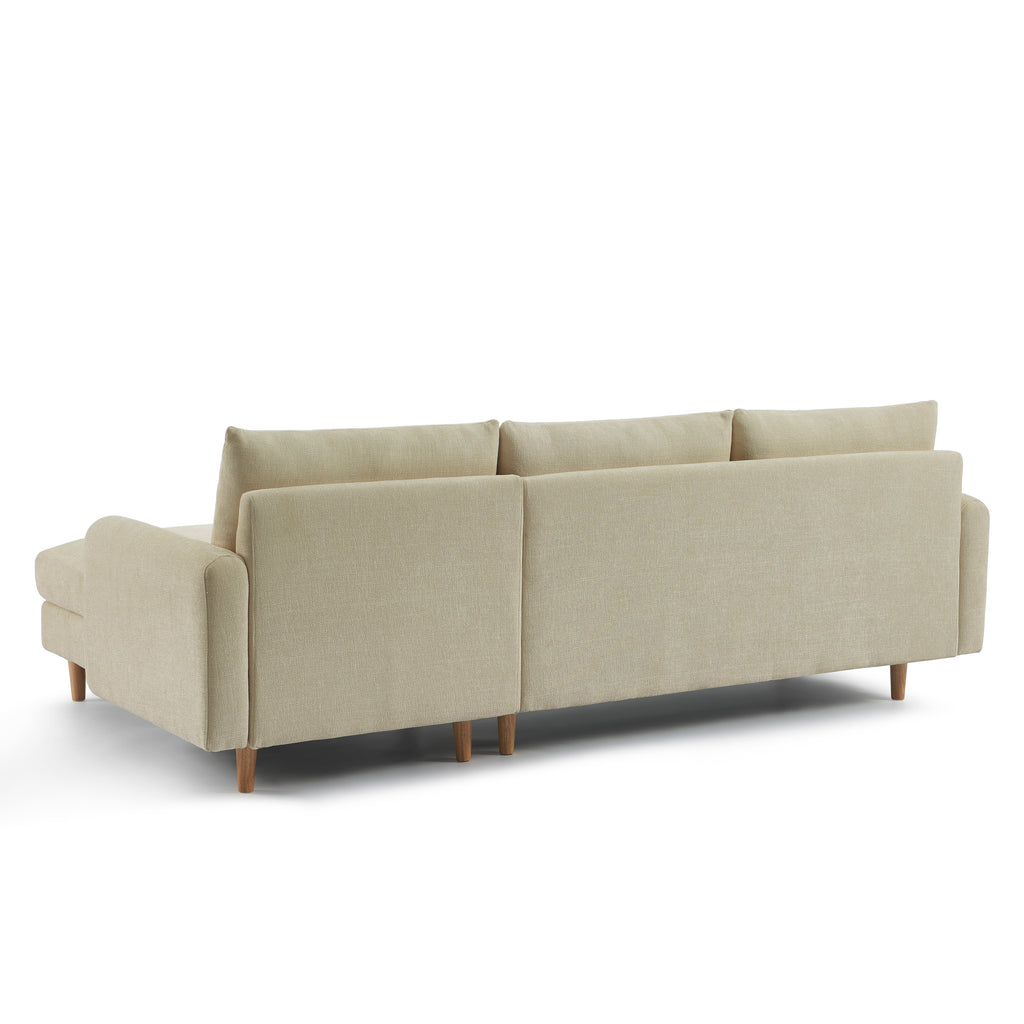 CALIBA Reversible Sectional Sofa – Chenille Fabric 4-Seater Living Room Furniture