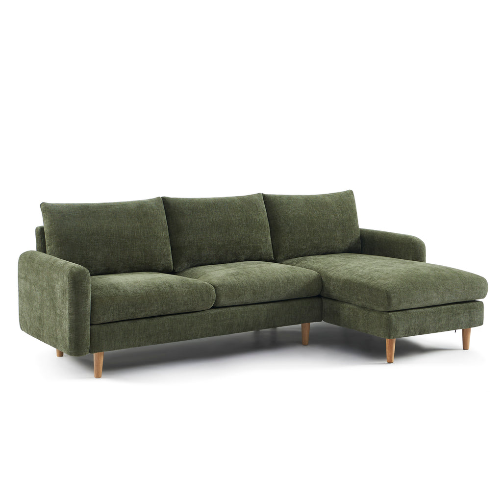 CALIBA Reversible Sectional Sofa – Chenille Fabric 4-Seater Living Room Furniture