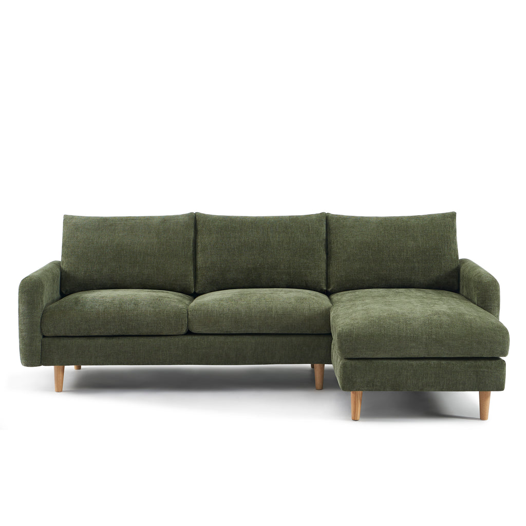CALIBA Reversible Sectional Sofa – Chenille Fabric 4-Seater Living Room Furniture