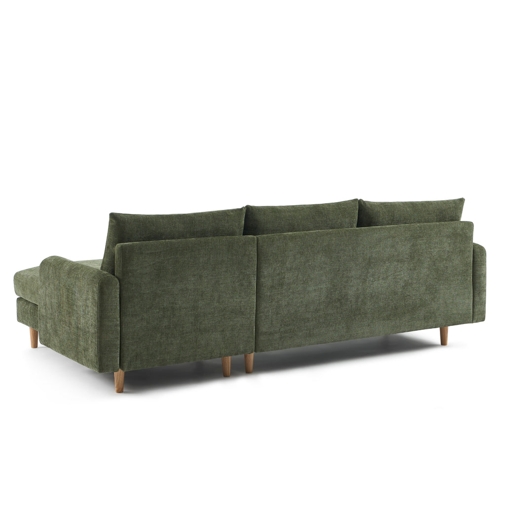 CALIBA Reversible Sectional Sofa – Chenille Fabric 4-Seater Living Room Furniture