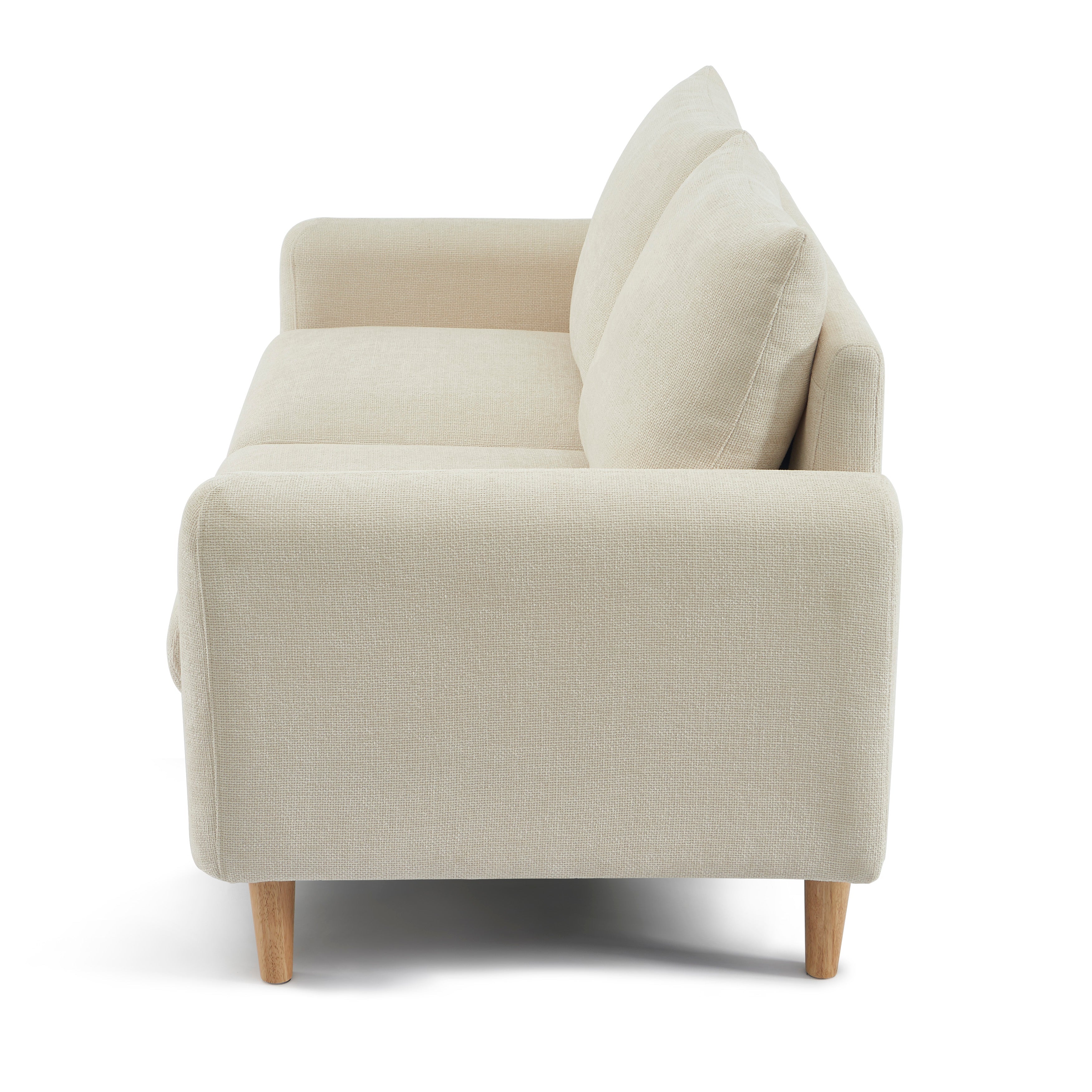 Fixed Sofa Caliba 2 Seater Chenille Beige – Beige