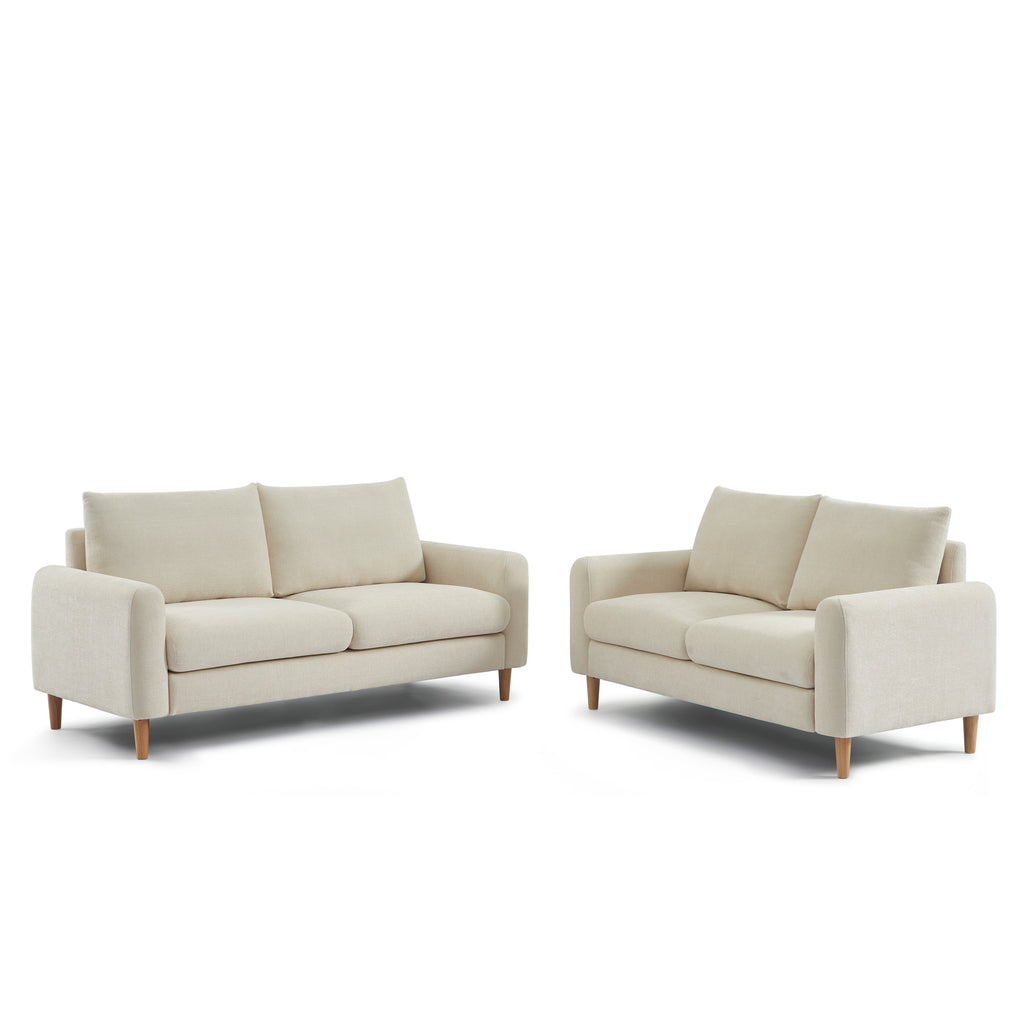 CALIBA 3-Seater + 2-Seater Sofa + 1-Armchair Set – Fabric Living Room Furniture