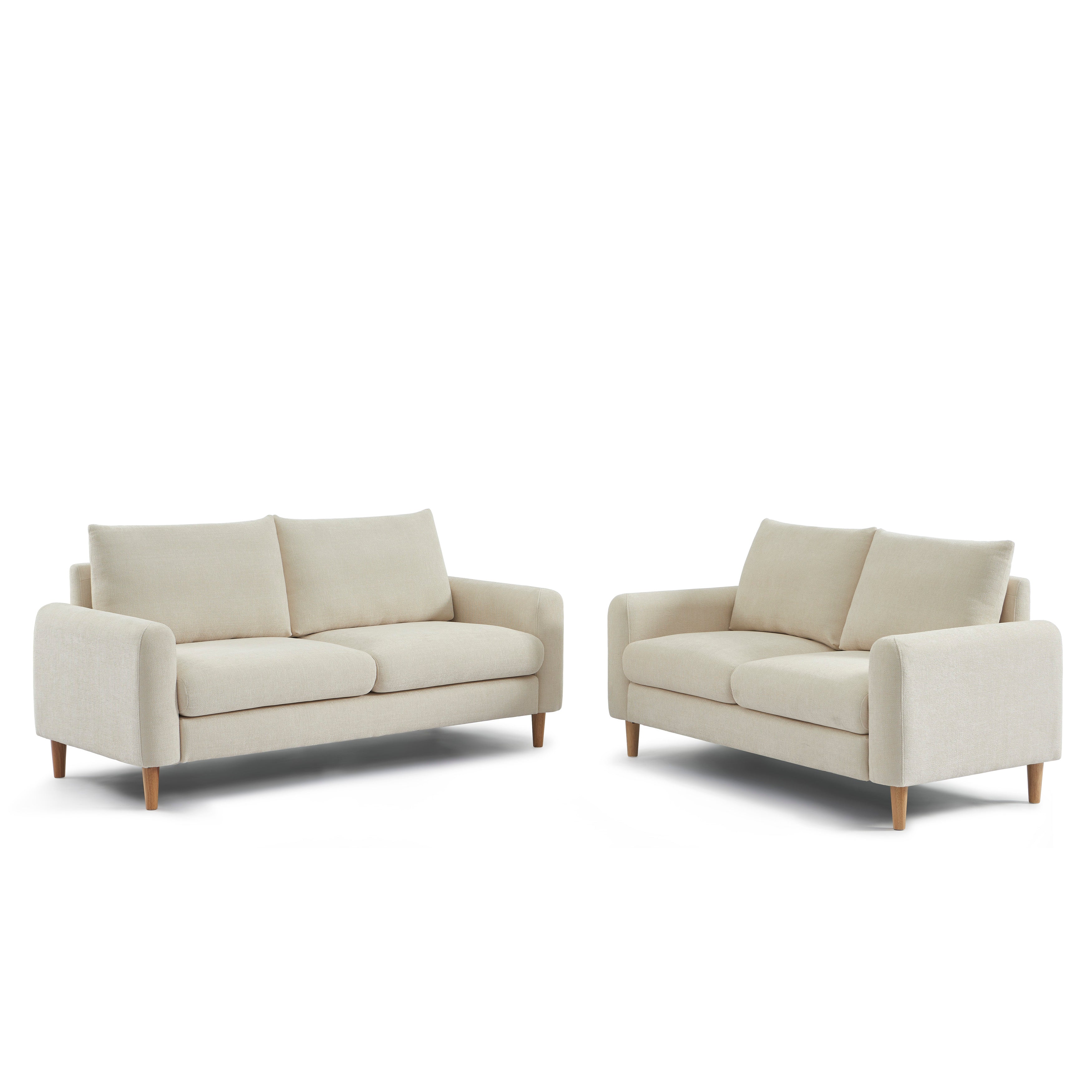 CALIBA 3-Seater + 2-Seater Sofa + 1-Armchair Set – Fabric Living Room Furniture