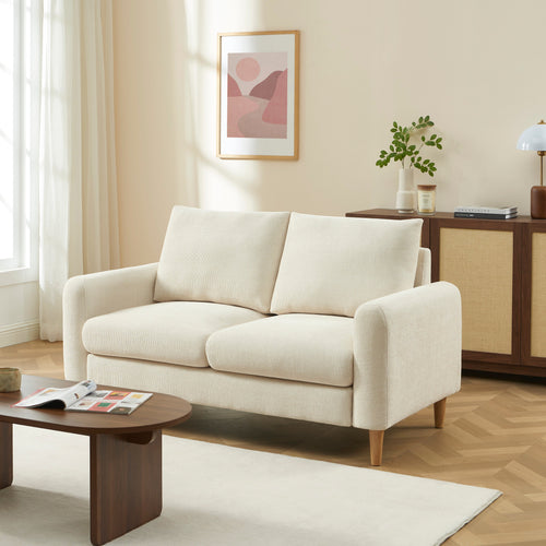 Fixed Sofa Caliba 2 Seater Chenille Beige – Beige