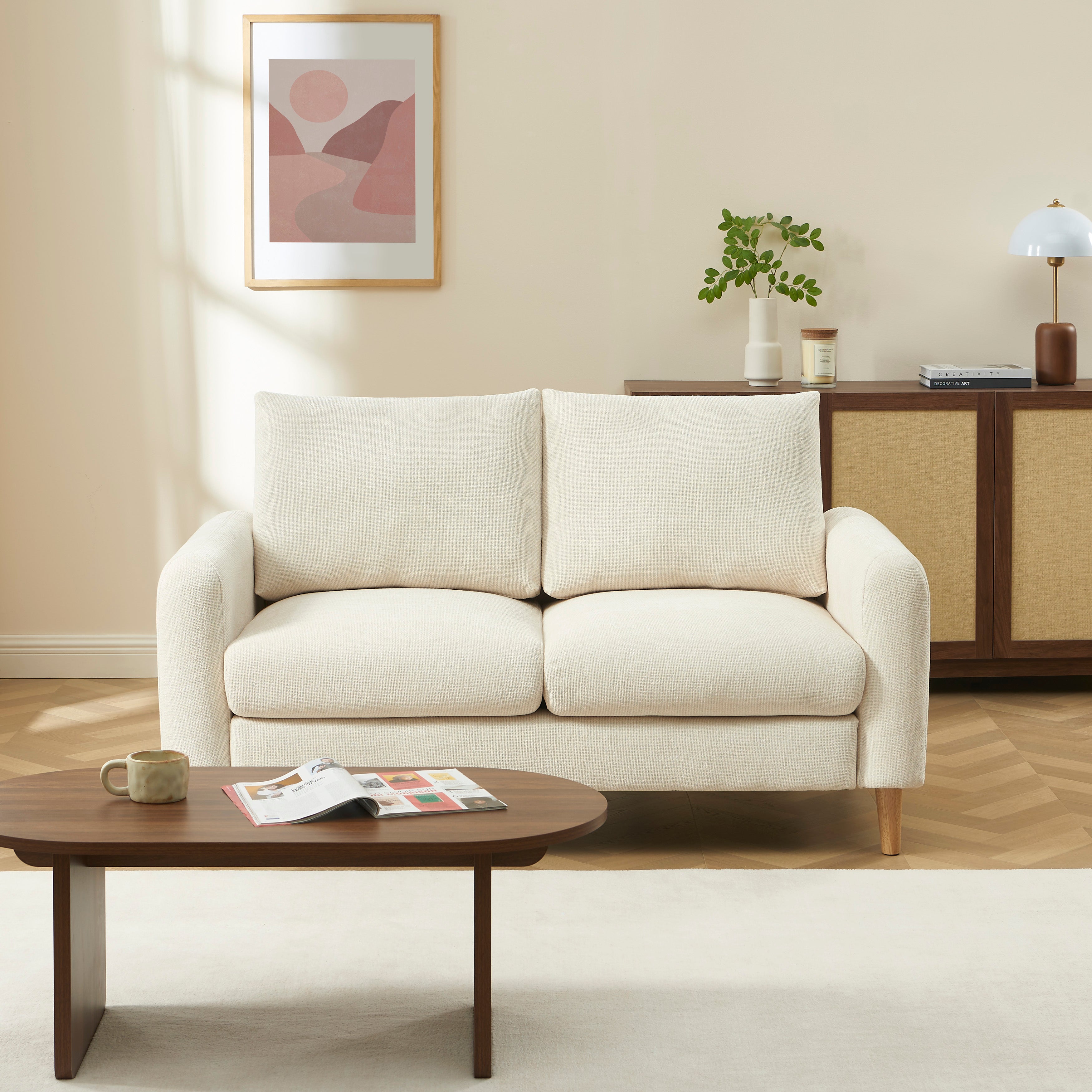 CALIBA 3-Seater + 2-Seater Sofa + 1-Armchair Set – Fabric Living Room Furniture